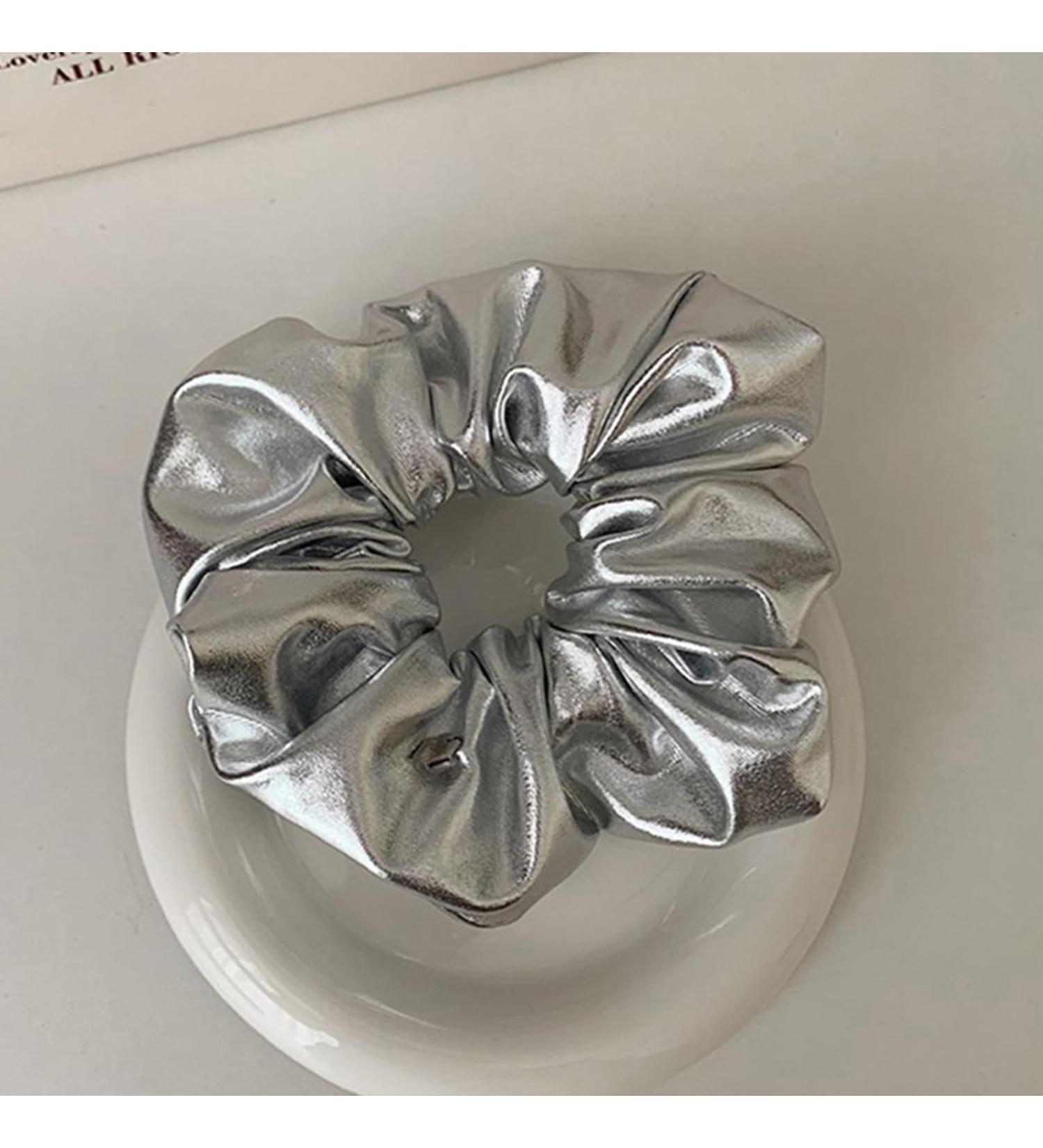 PODNAMAT Large Hair Loop Rope Hair Loop Tied Hair Ponytail Head Rope Hair Rope Hair Accessories Gift for Girls(Silver Small Large Intestinal Hair Ring) - Buy Online on GoSupps.com