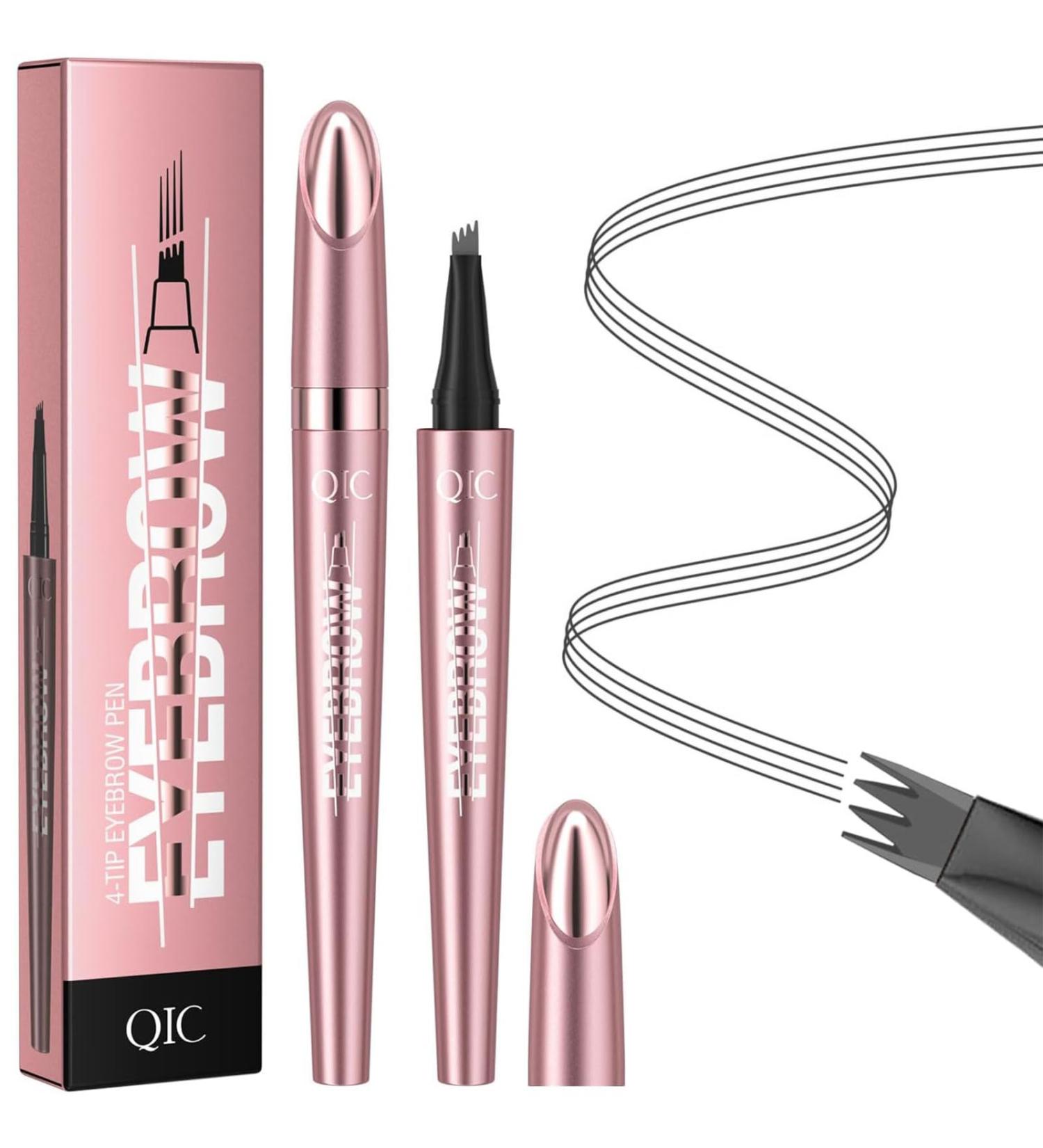 Fogrime Four-Head Split Liquid Eyebrow Pencil - Waterproof Long-Lasting Smudge-Proof - Ideal for Makeup Beginners - Convenient and Natural-Looking - 4 Colors Available (Grey) - Buy Online on GoSupps.com