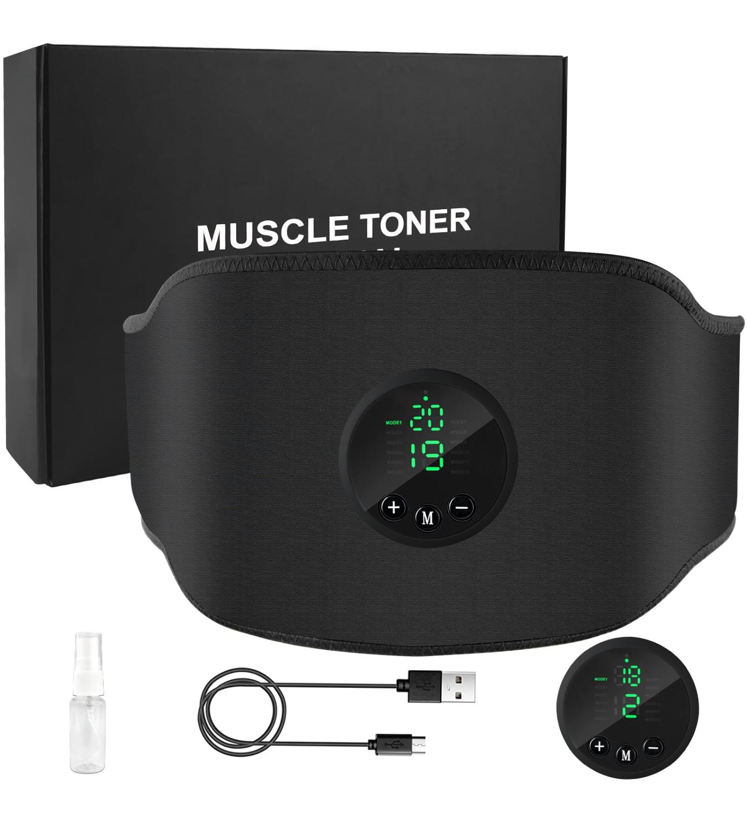 Tosucs EMS Abdominal Muscle Trainer - Electric Power ABS Stimulator with 12 Modes & USB Rechargeable | Ideal for Men & Women - Buy Online on GoSupps.com