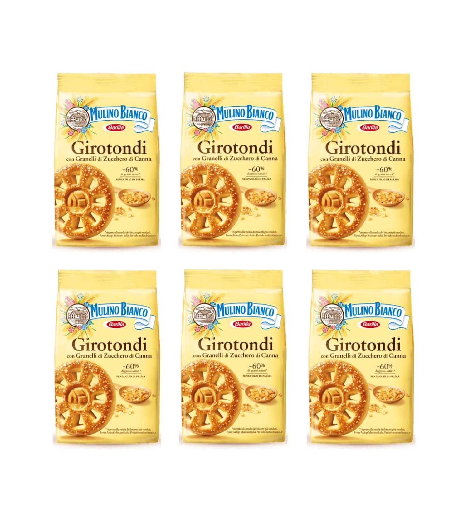  Mulino Bianco Pack of 6 Mulino Bianco Girotondi biscuits with sugar granules 350g - Buy Online on GoSupps.com