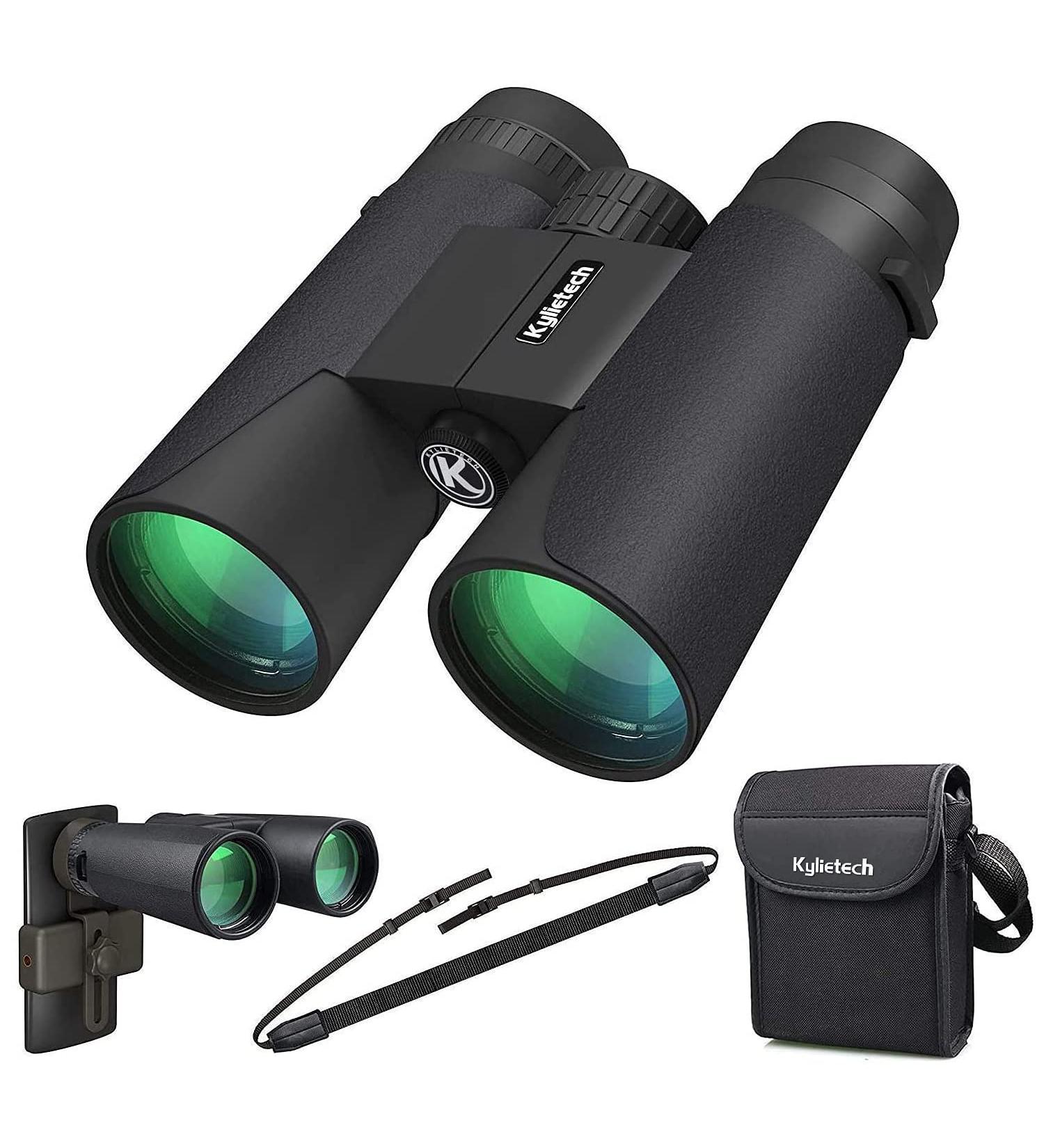 Kylietech 12X42 Binoculars with Phone Adapter | HD Waterproof Compact Binoculars for Bird Watching, Hunting, Hiking, Sports, and Concerts - Buy Online on GoSupps.com