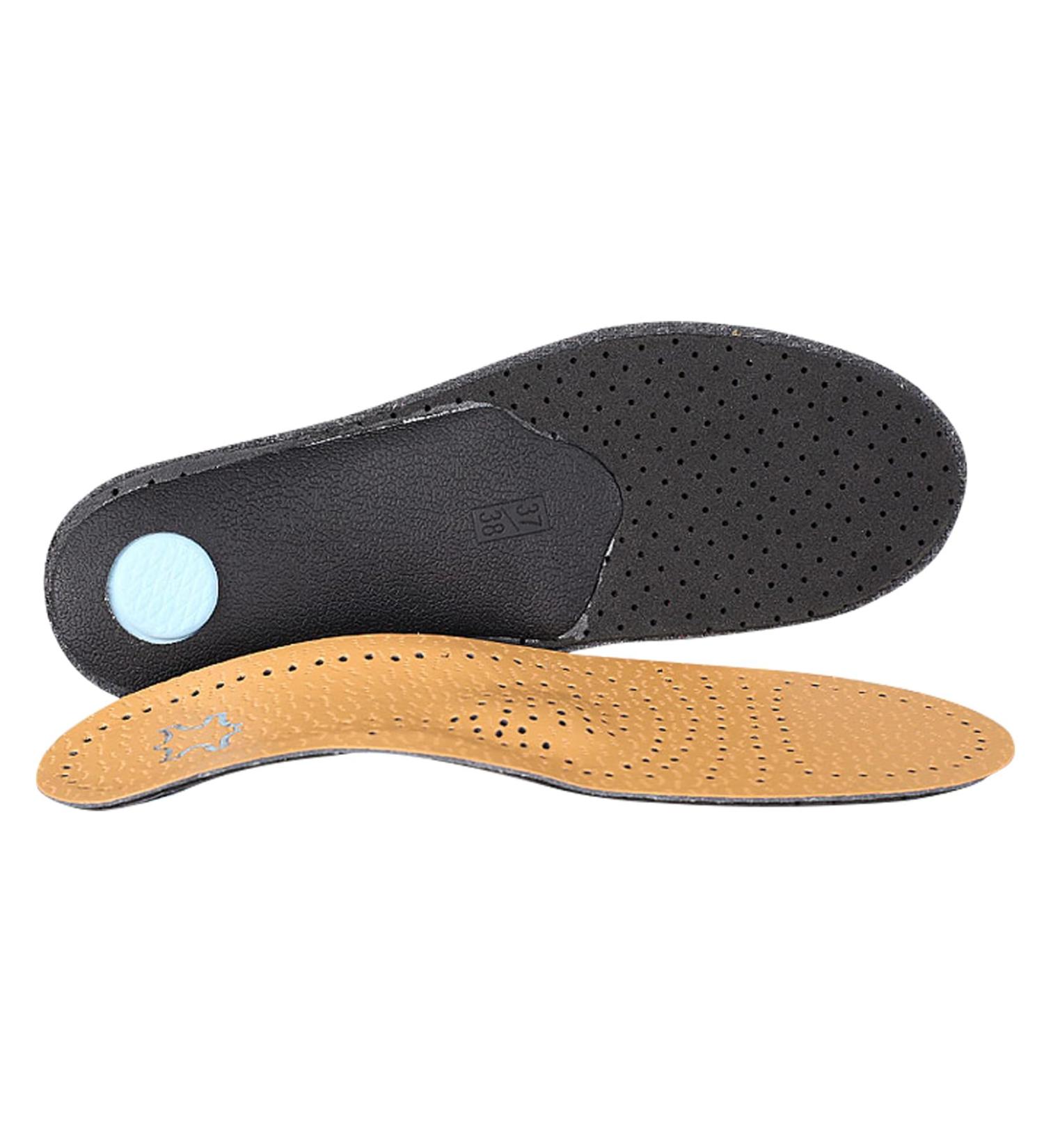 Buy Orthotic Leather Insoles for Plantar Fasciitis Relief | Arch Support Inserts for Flat Feet | Cushioned Shoe Pads for Loose Shoes W11/M9.5-W12/M10.5 - Buy Online on GoSupps.com