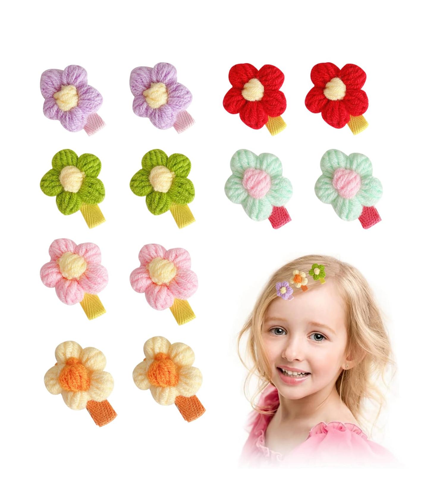 Shop Dhweku 12pc Baby Hair Clips - Cute Plush Flower Hairpins & Accessories for Baby Girls - Buy Online on GoSupps.com