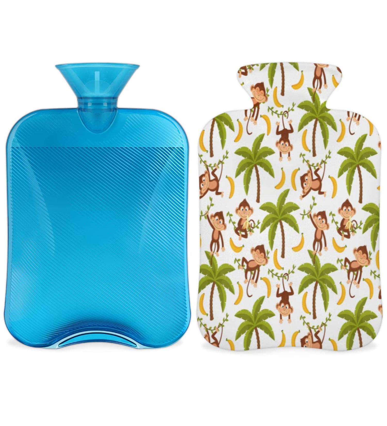 Cute Monkey Heat Bottle with Fluffy Cover | 2L Hot Water Bottle for Cozy Nights & Pain Relief | Perfect for All Ages - Buy Online on GoSupps.com