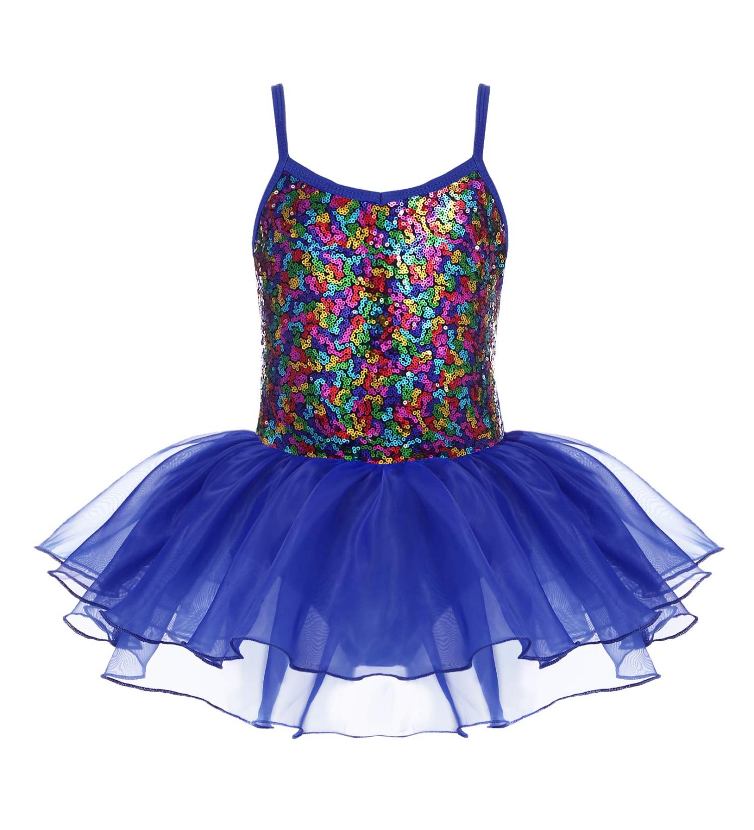 Zaclotre Little Girls Sequin Leotard | Sparkly Navy Ballet Tutu Dress for Kids 8-9 Years - Buy Online on GoSupps.com
