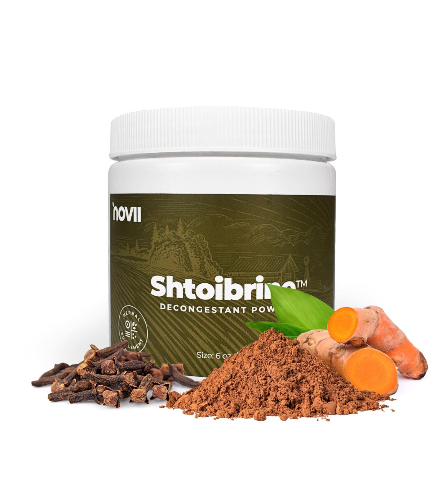 Novii Shtoibrine Decongestant Powder | 100% Natural Herbal Remedy for Sinus Relief | Kosher Certified | 6oz | Effective Congestion & Mucus Relief - Buy Online on GoSupps.com