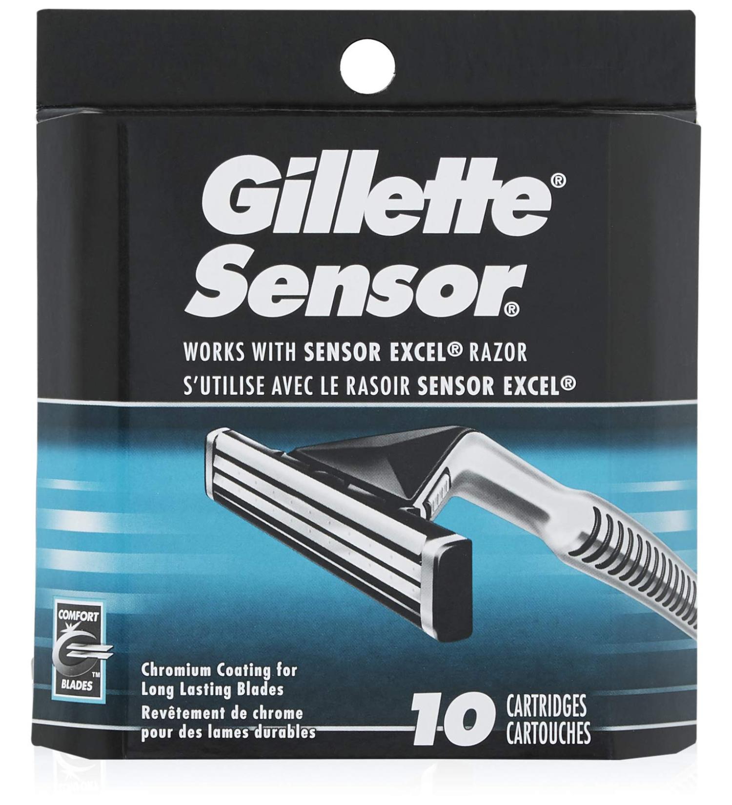 Gillette Sensor Men's Razor Blades - 10 Refills | Smooth & Close Shave - Buy Online on GoSupps.com
