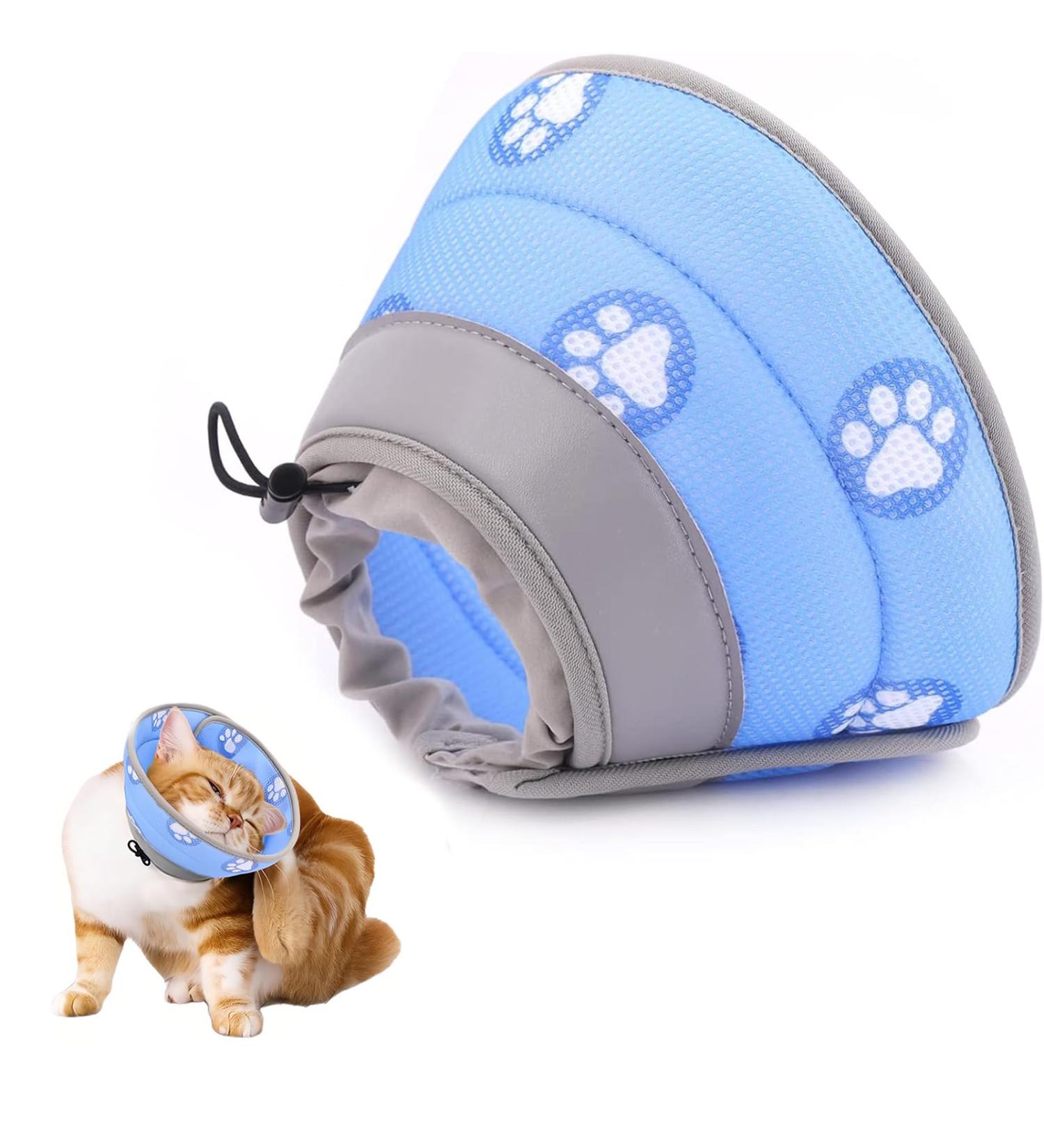 Cat Cone Collar Soft Cat Recovery Collar Soft Collar Cone After Surgery Protect The Neck Anti Lick for Puppies Small Dogs and Cats Blue S - Buy Online on GoSupps.com