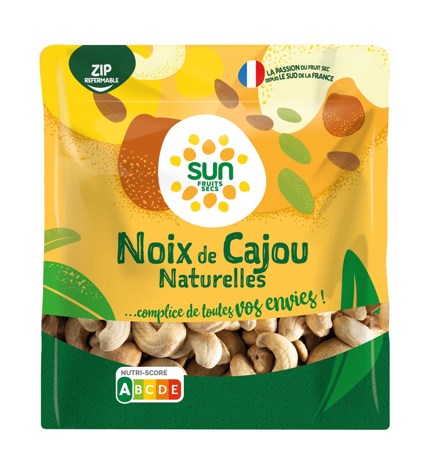 SUN - Raw Cashew Nuts 200 g - Unsalted Unroasted - For Snacking, Aperitif, Cooking - Whole Unsalted Hazelnuts No