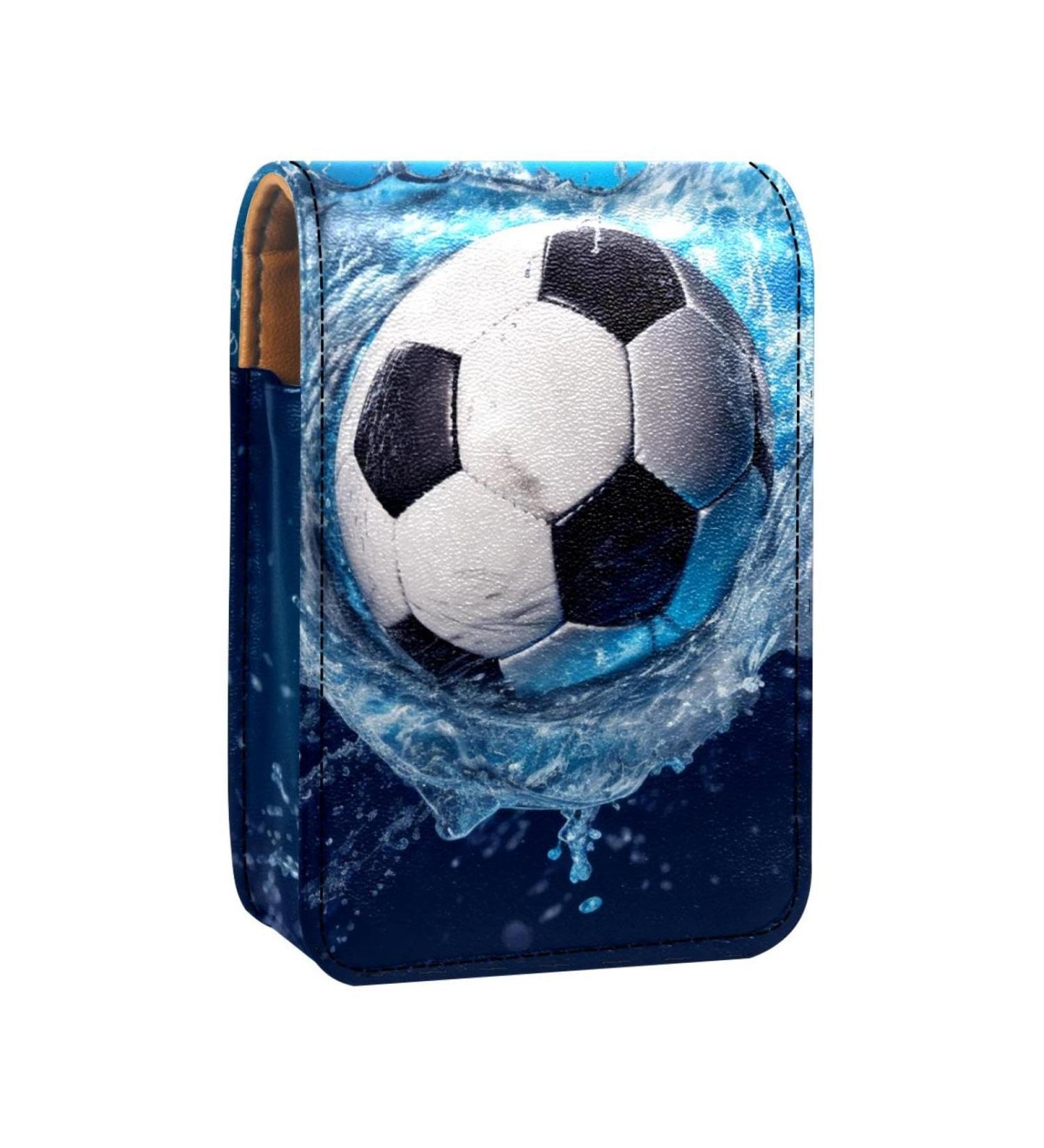 Travel Lipstick Organizer Case - Portable Makeup Bag with Mirror - Blue Ocean Football Water S702b1ctth - Shop Stylish & Functional Makeup Storage - Buy Online on GoSupps.com