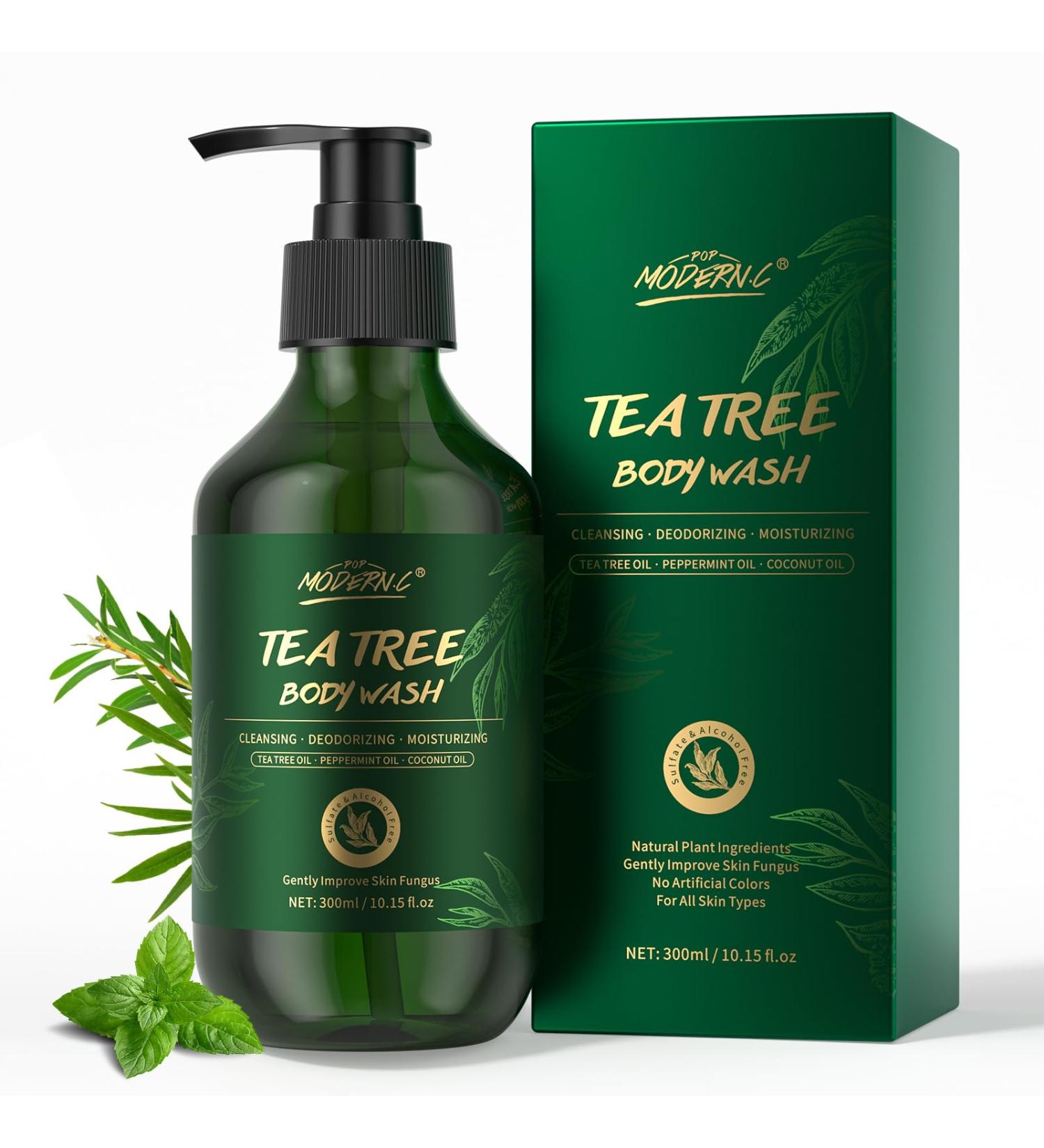  Gel Douche L'arbre Th Am liore Les Champignons Cutan s Les D mangeaisons Cutan es L'ecz ma Inguinal Le Pied D'athl te L'ecz ma et les Odeurs Corporelles Gel Douche Avec Pompe 300 ml - Buy Online on GoSupps.com