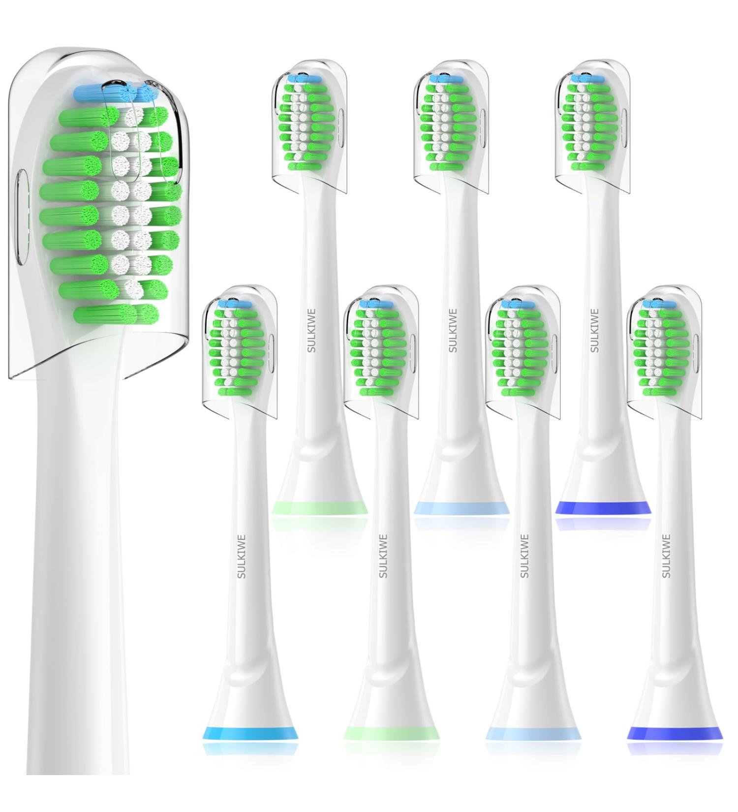 Sulkiwe Sensive Replacement Brushes for Philips Sonicare Electric Toothbrush Compatible with 3100 4500 5100 9000 Models Pack of 8 (White) | International Shipping Available - Buy Online on GoSupps.com
