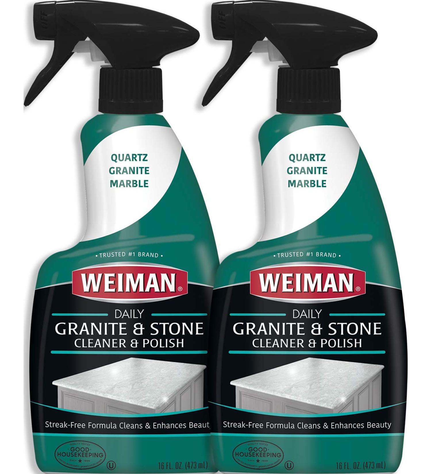 Weiman Granite Cleaner and Polish - 16oz 2 Pack - For Granite, Marble, Quartz, Slate, and More - Buy Online on GoSupps.com