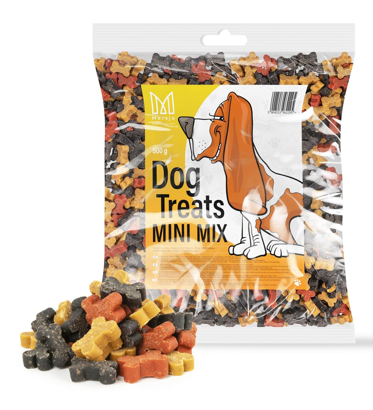 Mersjo Dog Snacks - 500g Training Treats | Gently Dried Meat Delicacies for All Breeds | Mini Mix Dog Food - Buy Online on GoSupps.com