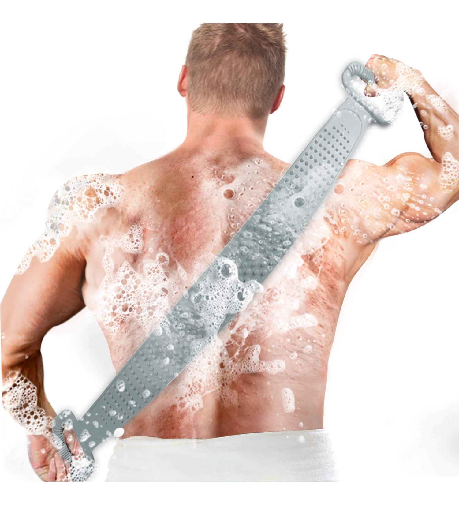 Buy Inmorven Gray Silicone Back Brush - 91cm Body Scrubbing Massage Brush for Thorough Cleaning - Perfect Bathing Aid - Buy Online on GoSupps.com