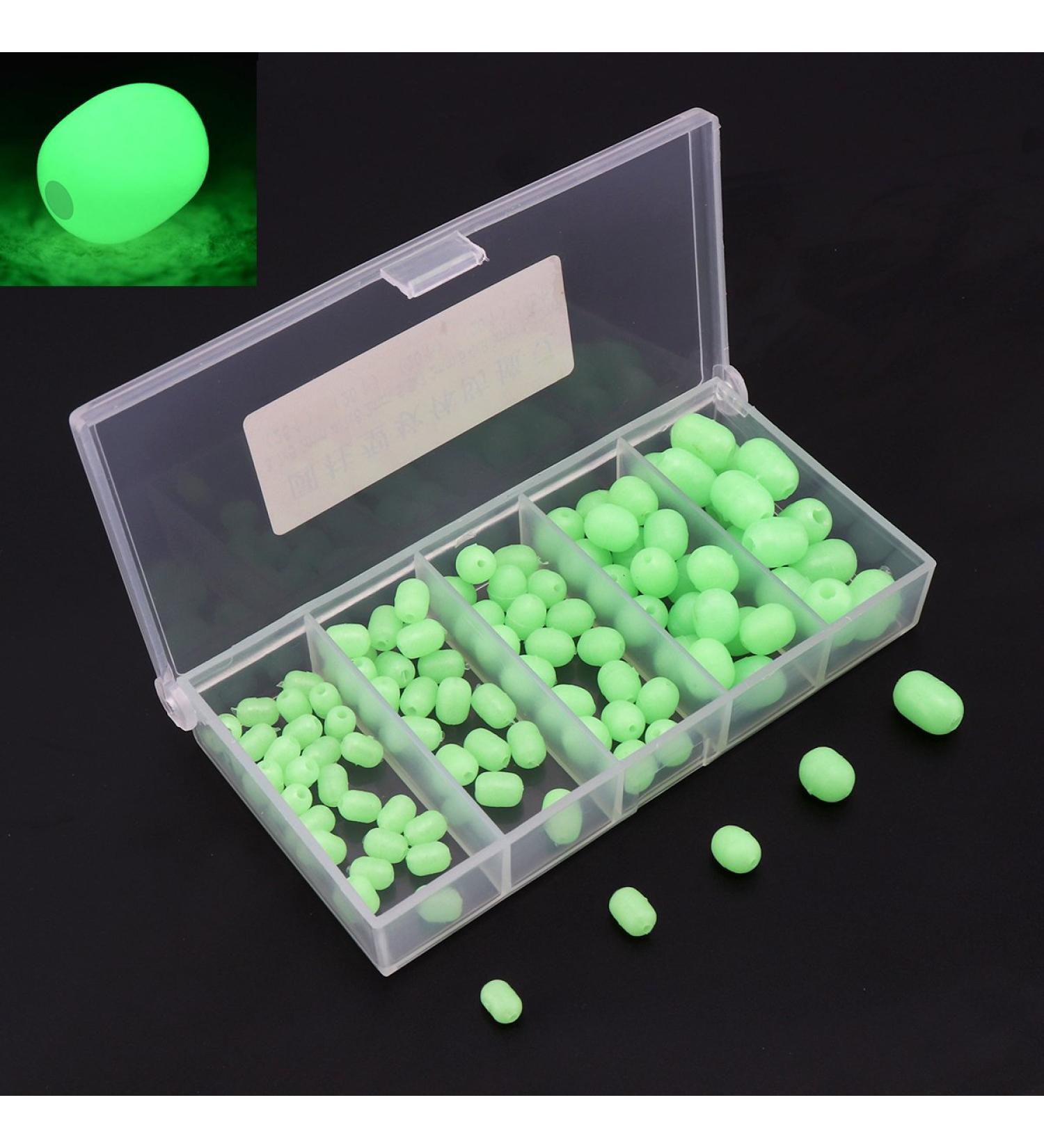 OriGlam 100pcs Luminous Glow Fishing Beads - Soft Plastic Round Beads for Green Sea Fishing - Fishing Tackle Tools - Buy Online on GoSupps.com