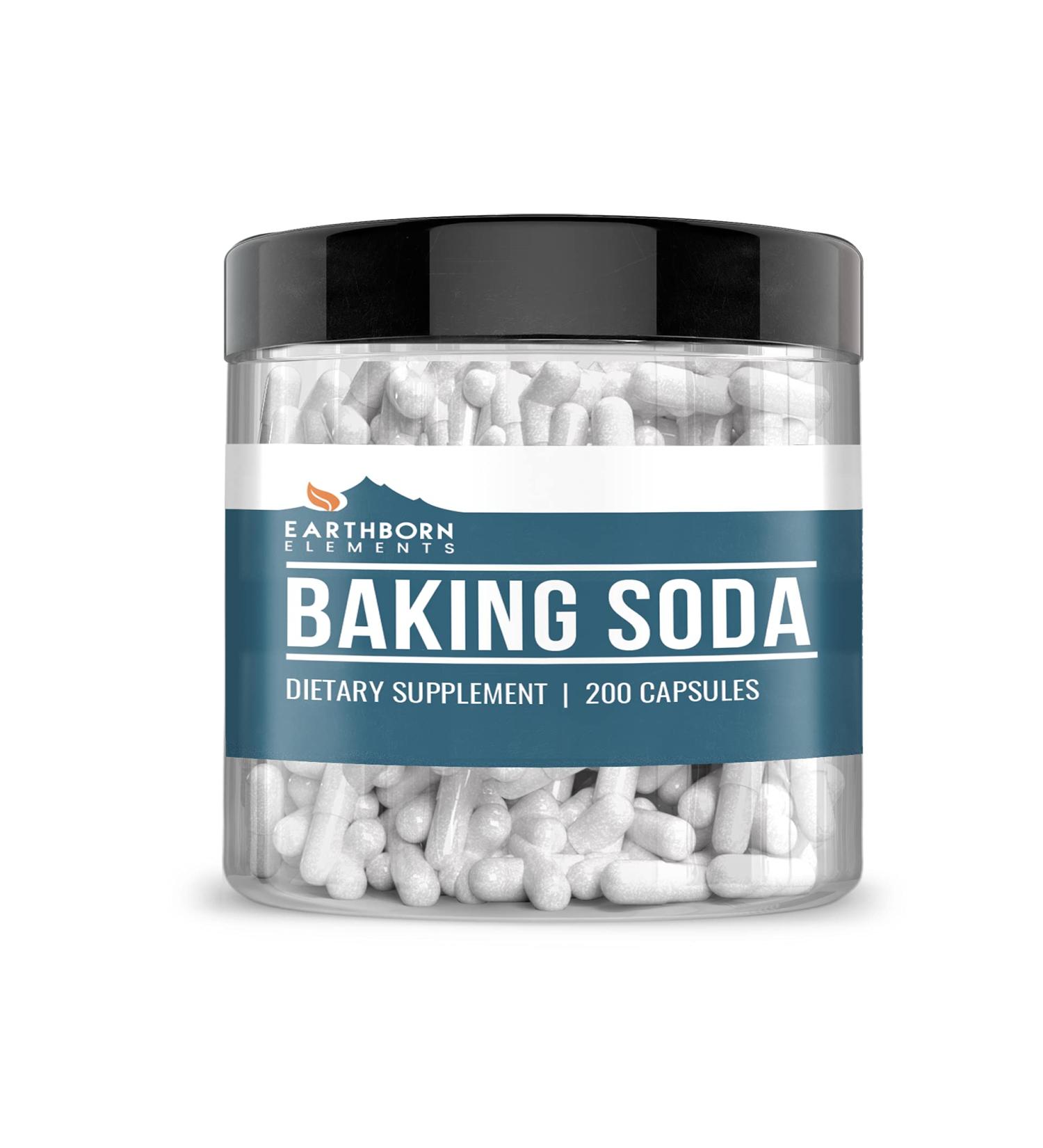 Baking Soda Capsules 1600mg 200ct - Sodium Bicarbonate Antacid Supplement - Buy Online on GoSupps.com