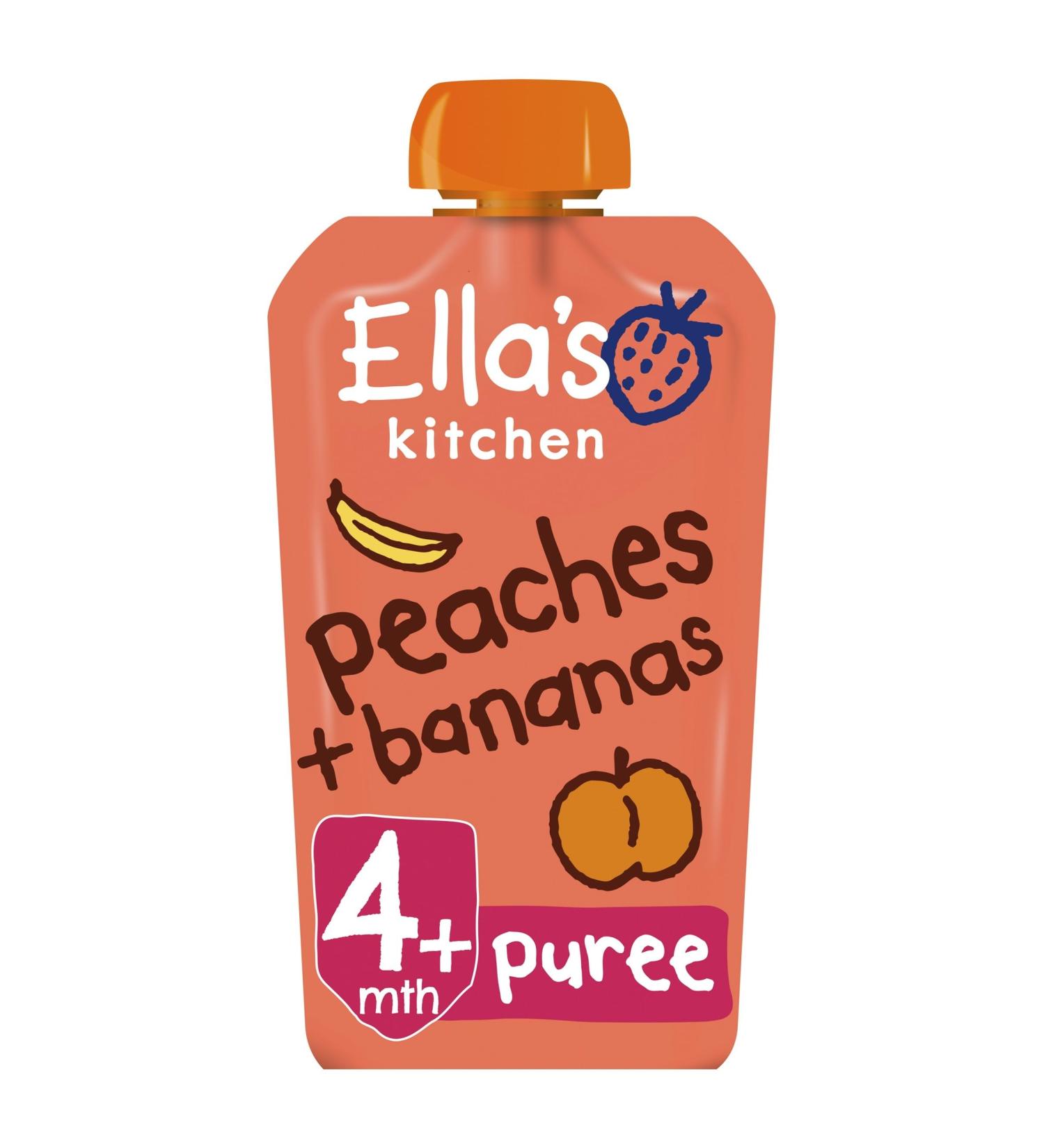 Ella's Kitchen Stage 1 From 4 Months Organic Peaches and Bananas 120 g (Pack of 7) Organic Peaches and Bananas 120 g (Pack of 7)
