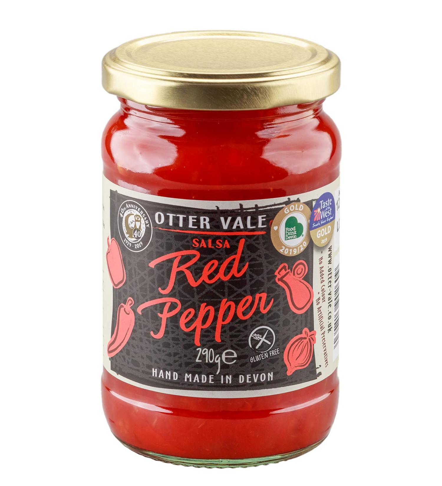 Otter Vale Red Pepper Salsa 290g - Handmade in Devon, Chunky & Fruity, Gluten-Free - Buy Online on GoSupps.com