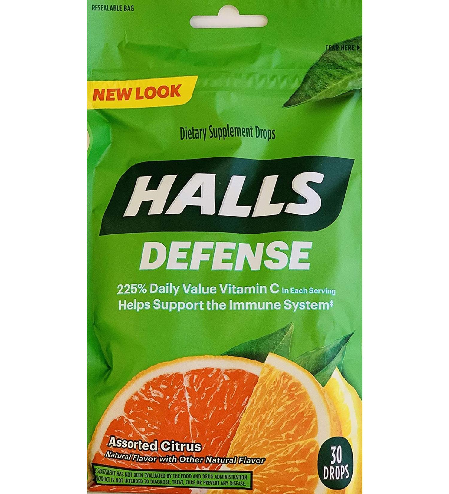 Halls VIT C Drops Size 30ct Halls Defense Vitamin C Drops 30ct