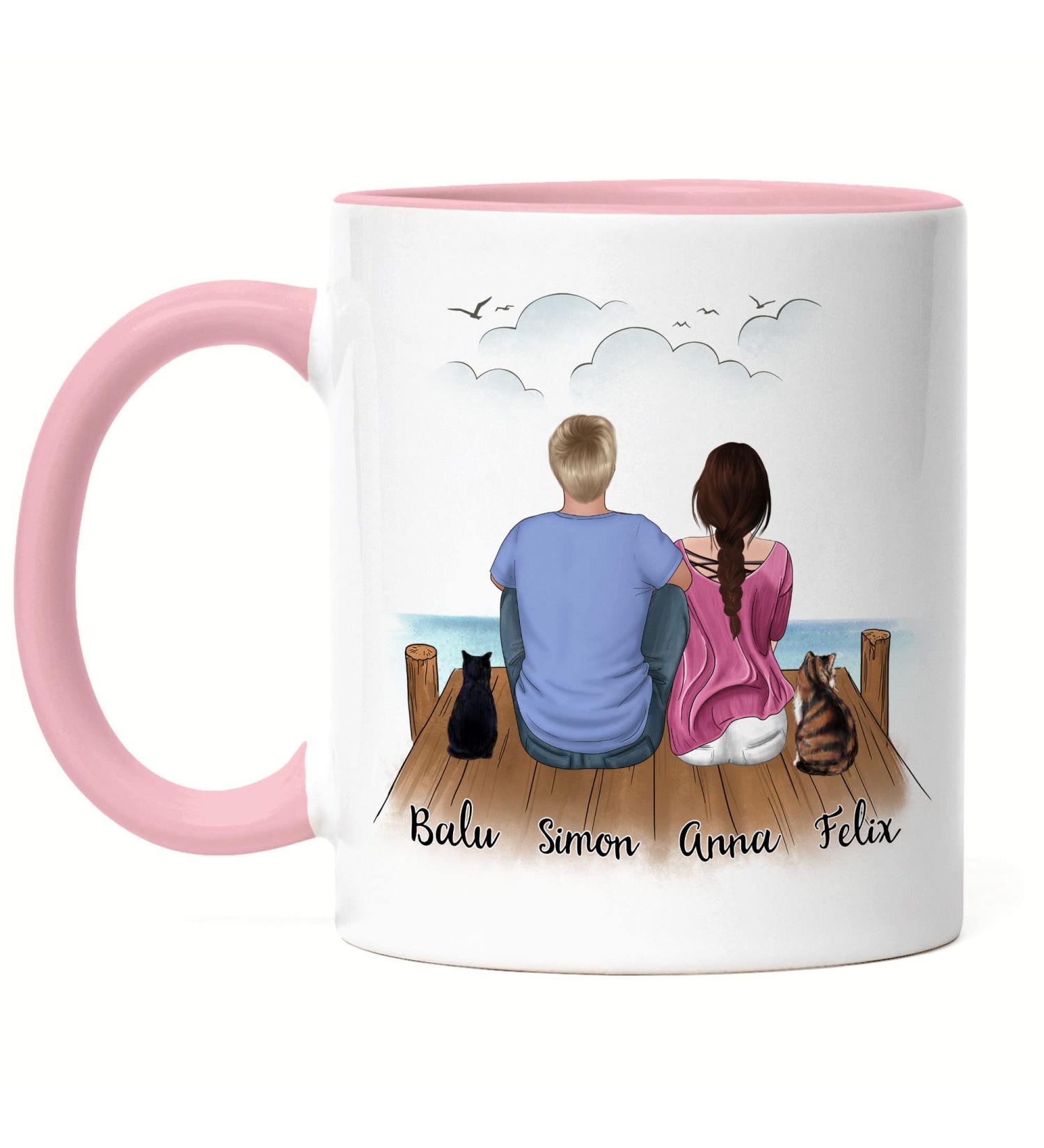 Personalized Pink Cat Cup for Cat Lovers - Perfect Gift for Couples & Cat Owners - Buy Online on GoSupps.com