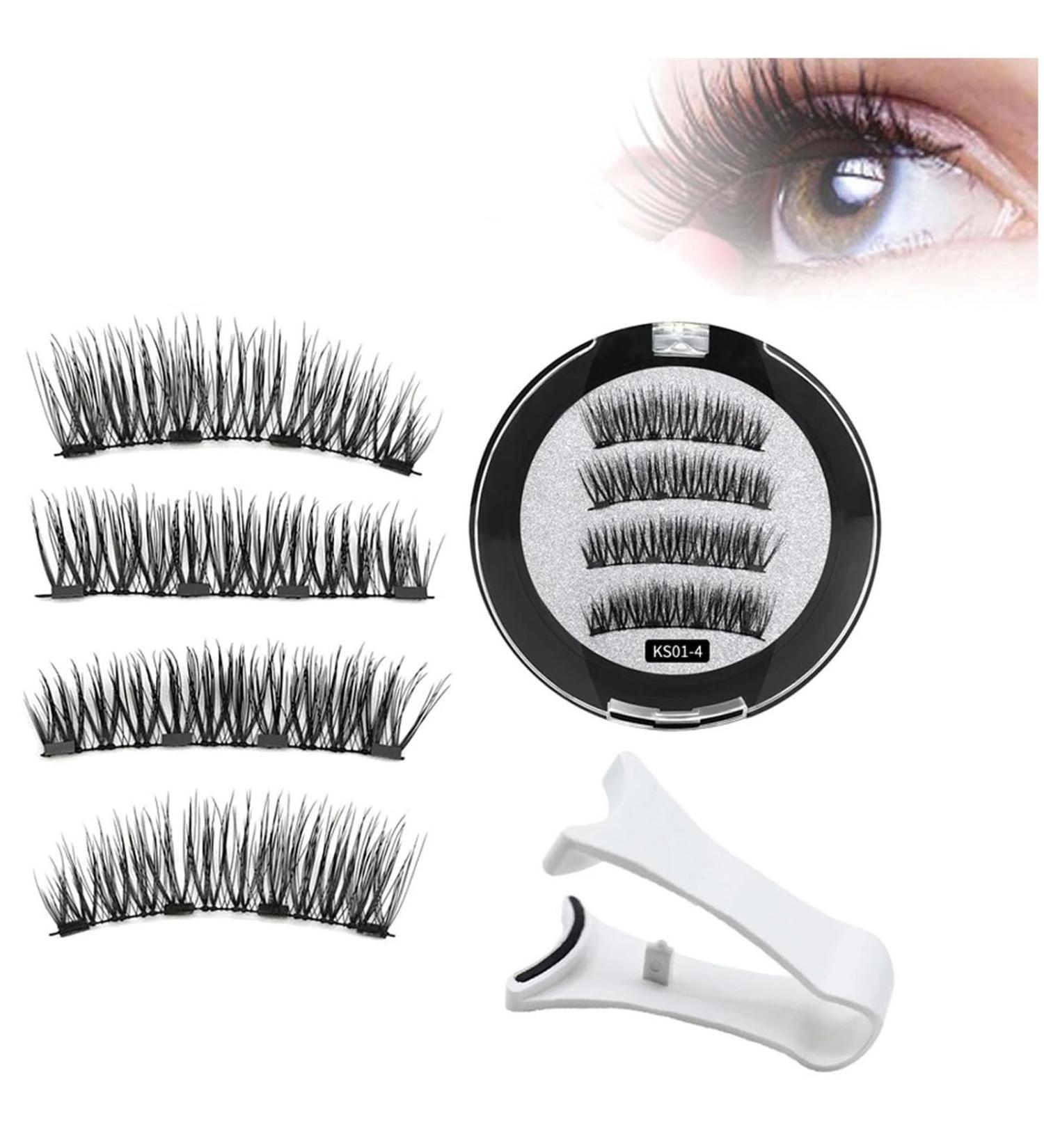 GeRRiT Magnetic Eyelashes Reusable Magnetic Eyelashes Magnetic Fake Eyelashes with Applicator 3D Magnetic False Eyelashes No Glue Natural Look KS01-4 - Buy Online on GoSupps.com