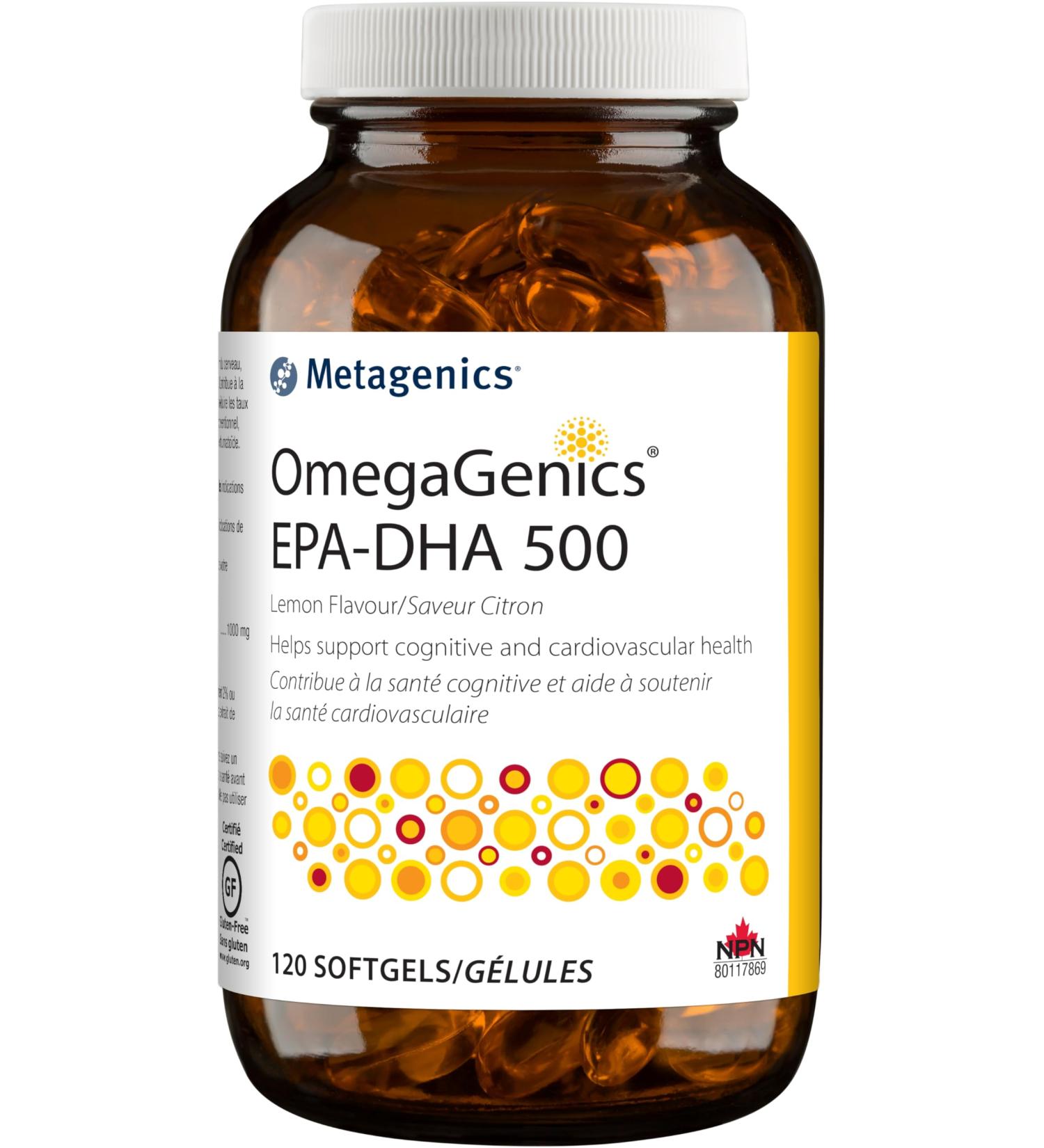 OmegaGenics EPA-DHA 500 - Lemon Flavor - 120 Softgels - Buy Online on GoSupps.com