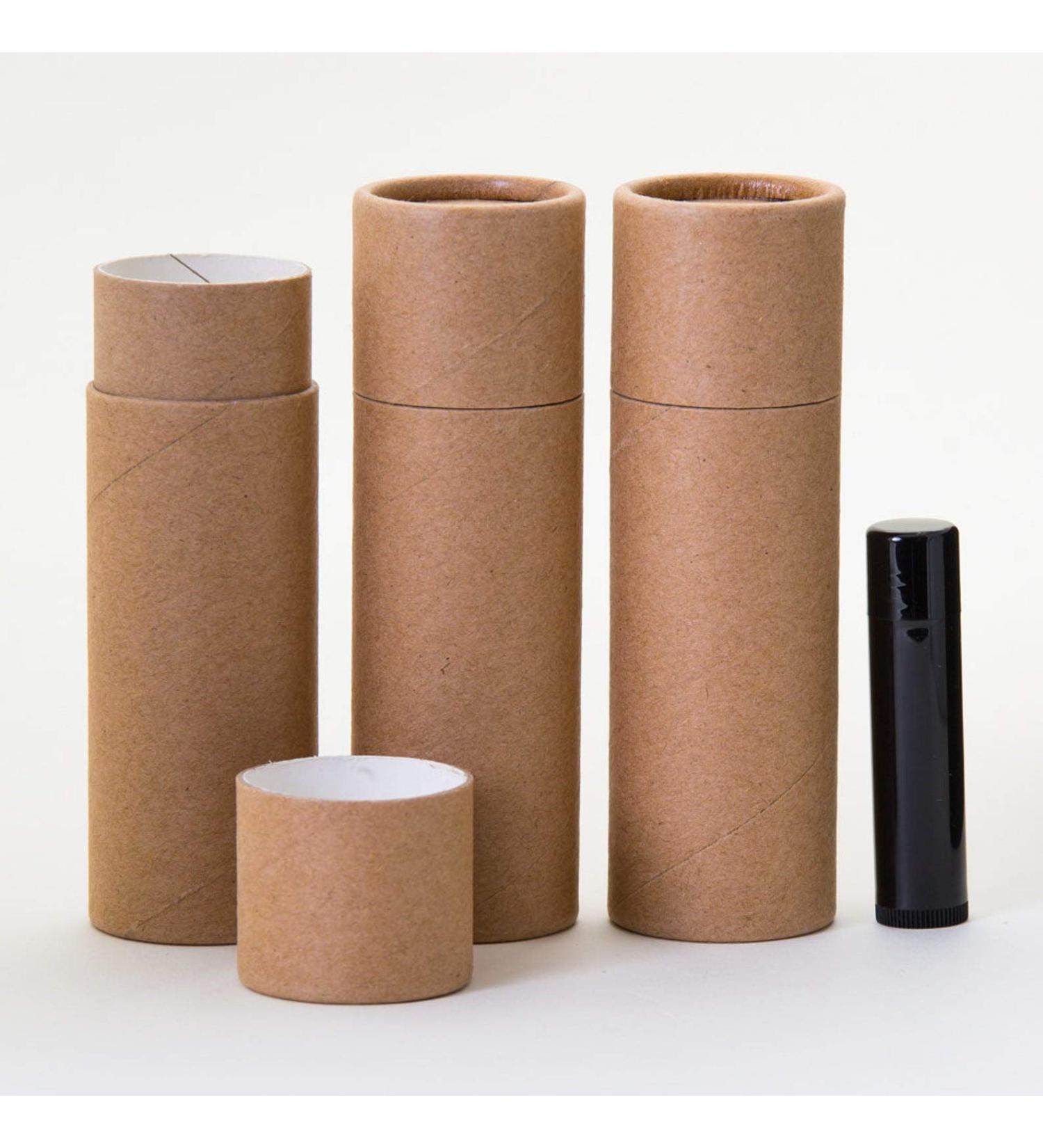 3 OZ Kraft Brown Paperboard Lip Balm/Salve/Cosmetic/Deodorant Tubes (12)