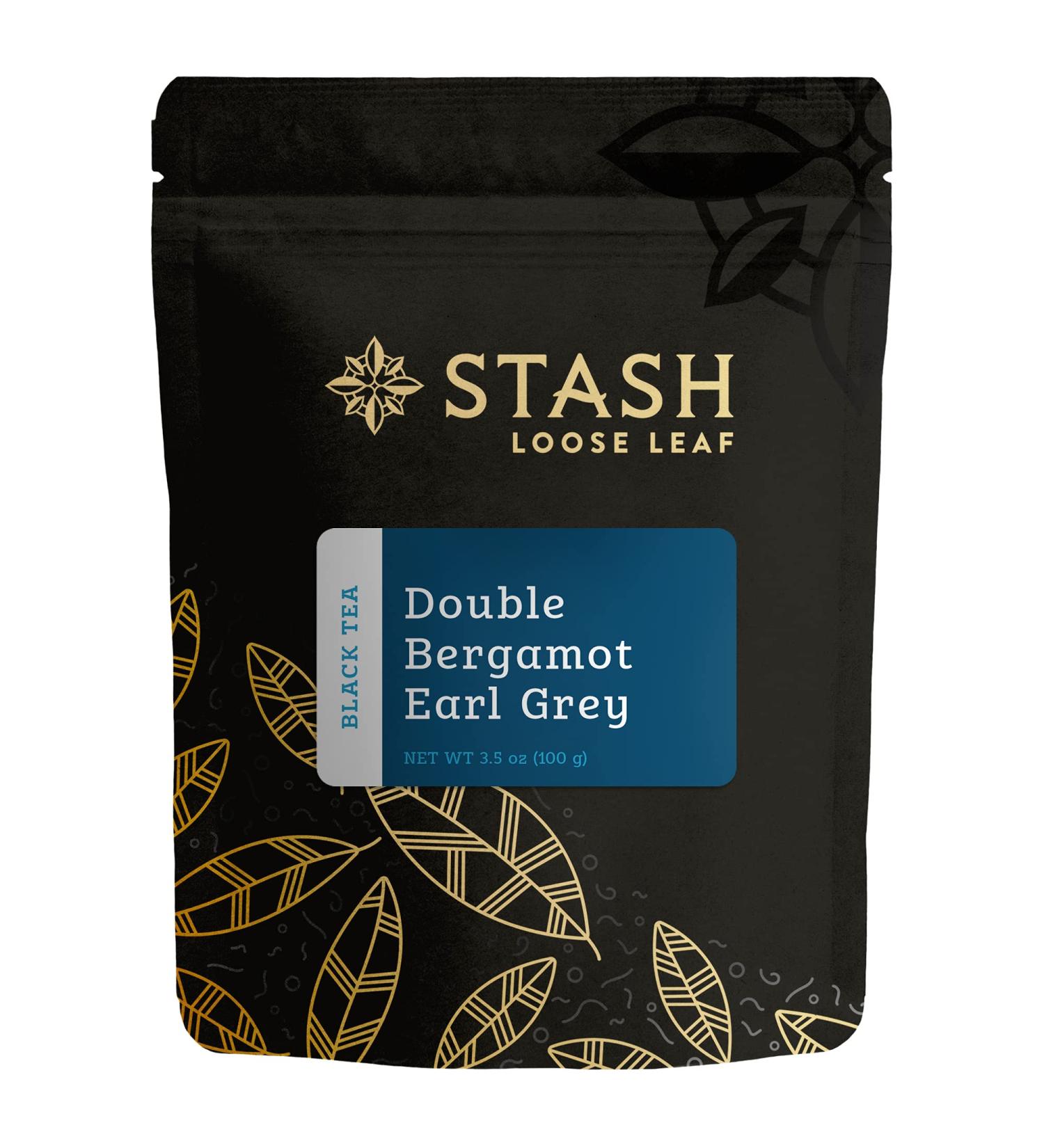 Stash Tea Double Bergamot Earl Grey Loose Leaf Black Tea 3.5 oz - Premium Blend - Buy Online on GoSupps.com