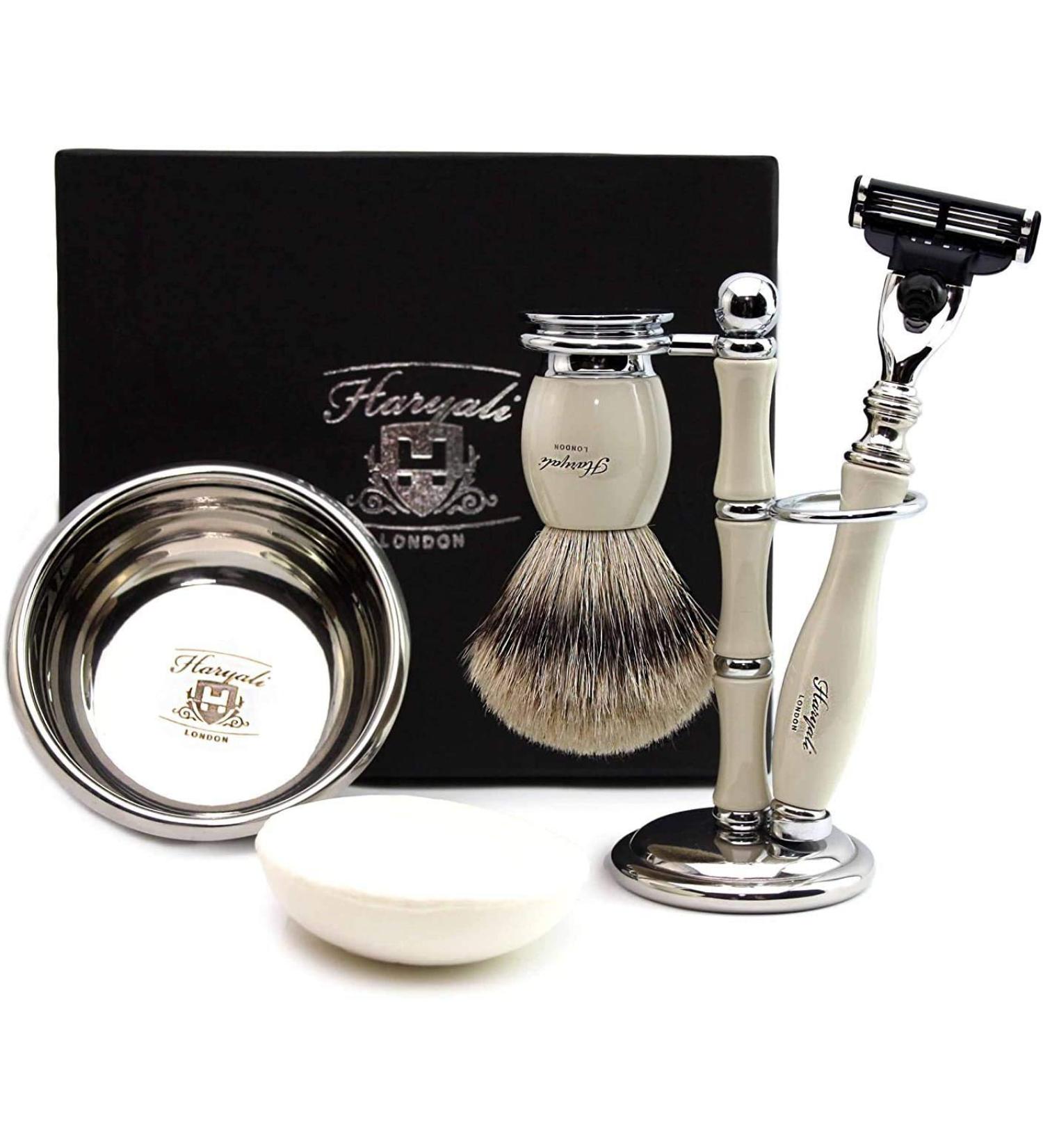 Mens Grooming Shaving Kit - Ivory | Premium Quality & Smooth Shave | International Shipping - Buy Online on GoSupps.com