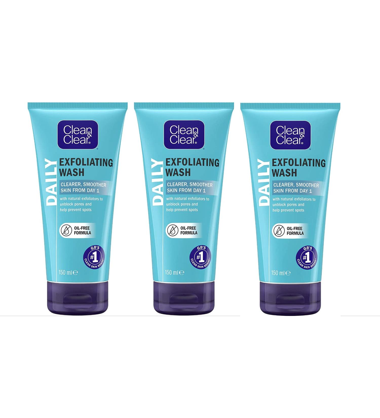 Pack of 3 Clean & Clear cleansing and exfoliating creams of 150 ml Personal hygiene products  - Buy Online on GoSupps.com