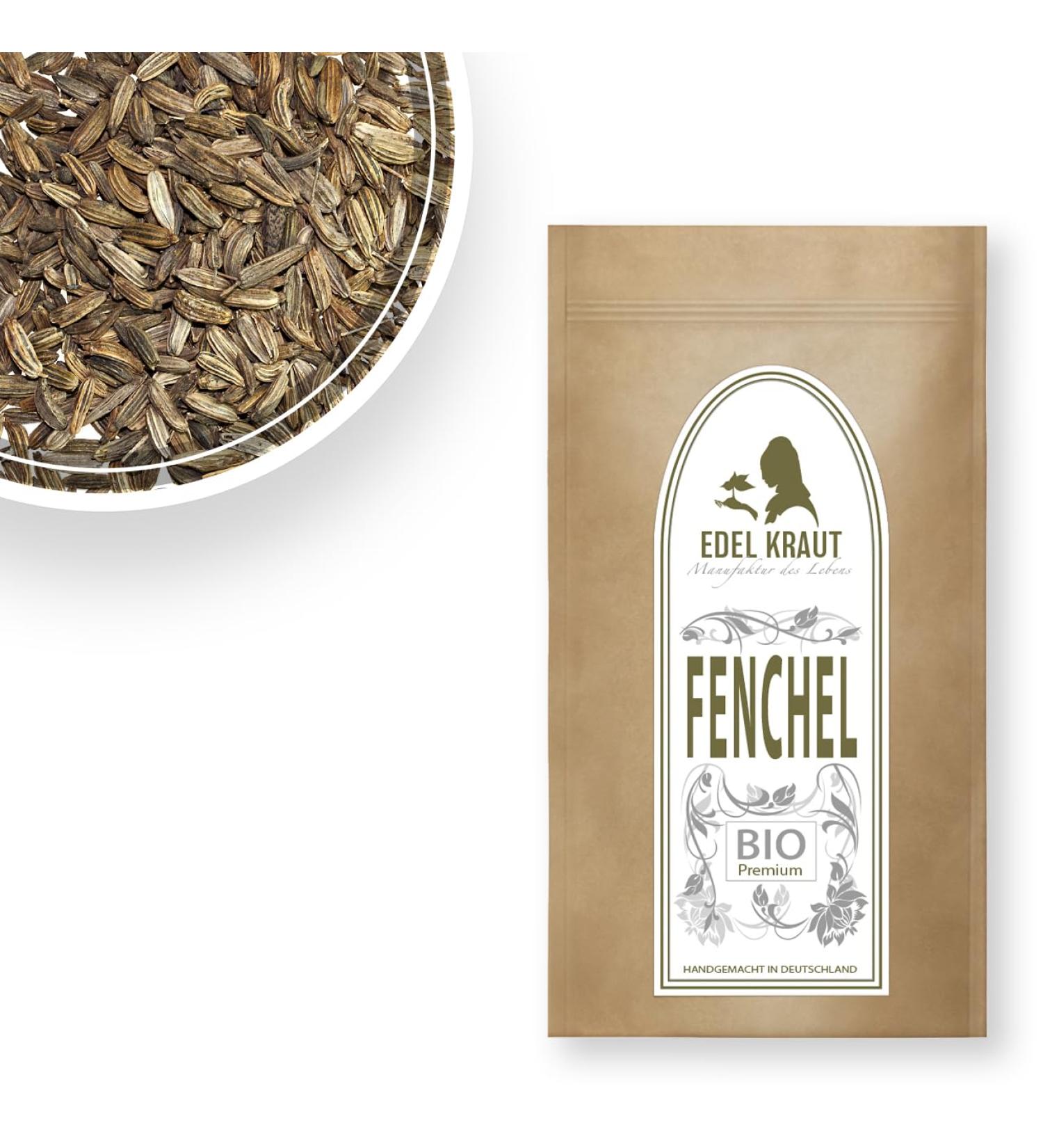 EDEL KRAUT Organic Fennel Whole - Premium Fennel Tea 100g | Natural Fennel Bitter for Digestive Health - Buy Online on GoSupps.com