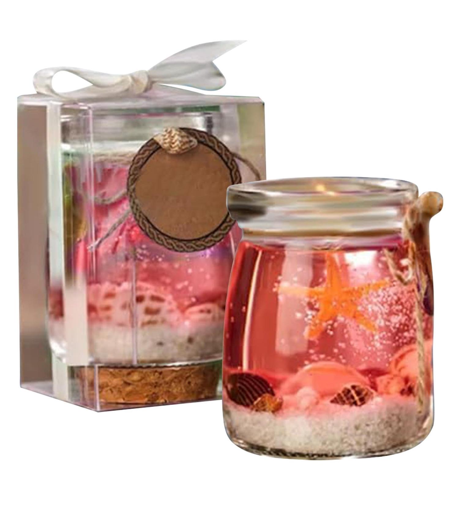 Oceans Theme Gel Candle - Blue Purple Pink Scented | Starfish Whelk Aromatherapy for Meditation & Relaxation | 2024 New Release - Buy Online on GoSupps.com