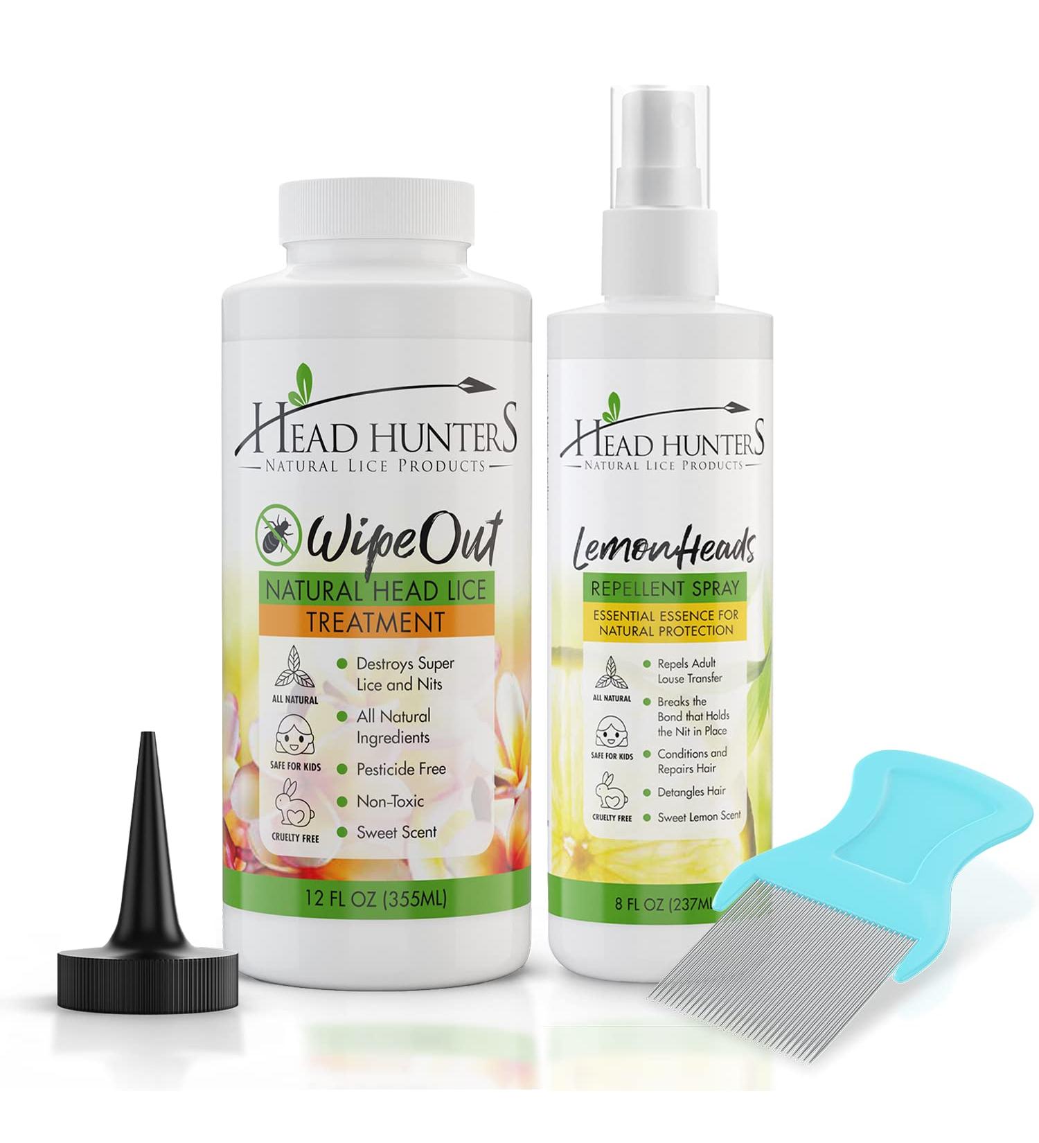 Head Hunters Extra Strength Lice Treatment Shampoo Kit with Repellent Spray & Comb - Non-Toxic & Effective Family Hair Treatment - Buy Online on GoSupps.com