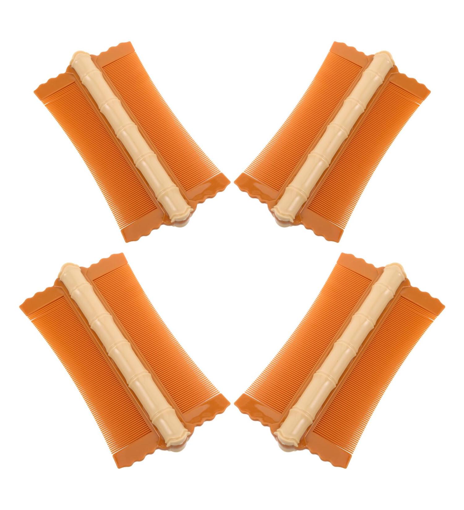Lot de 4 Peignes Fins Antipelliculaires Double Face en Plastique Naturel Beige Peignes Nettoyants pour Pellicules et Lentes Outil de Toilettage Doux pour Cuir Chevelu et Animaux - Buy Online on GoSupps.com