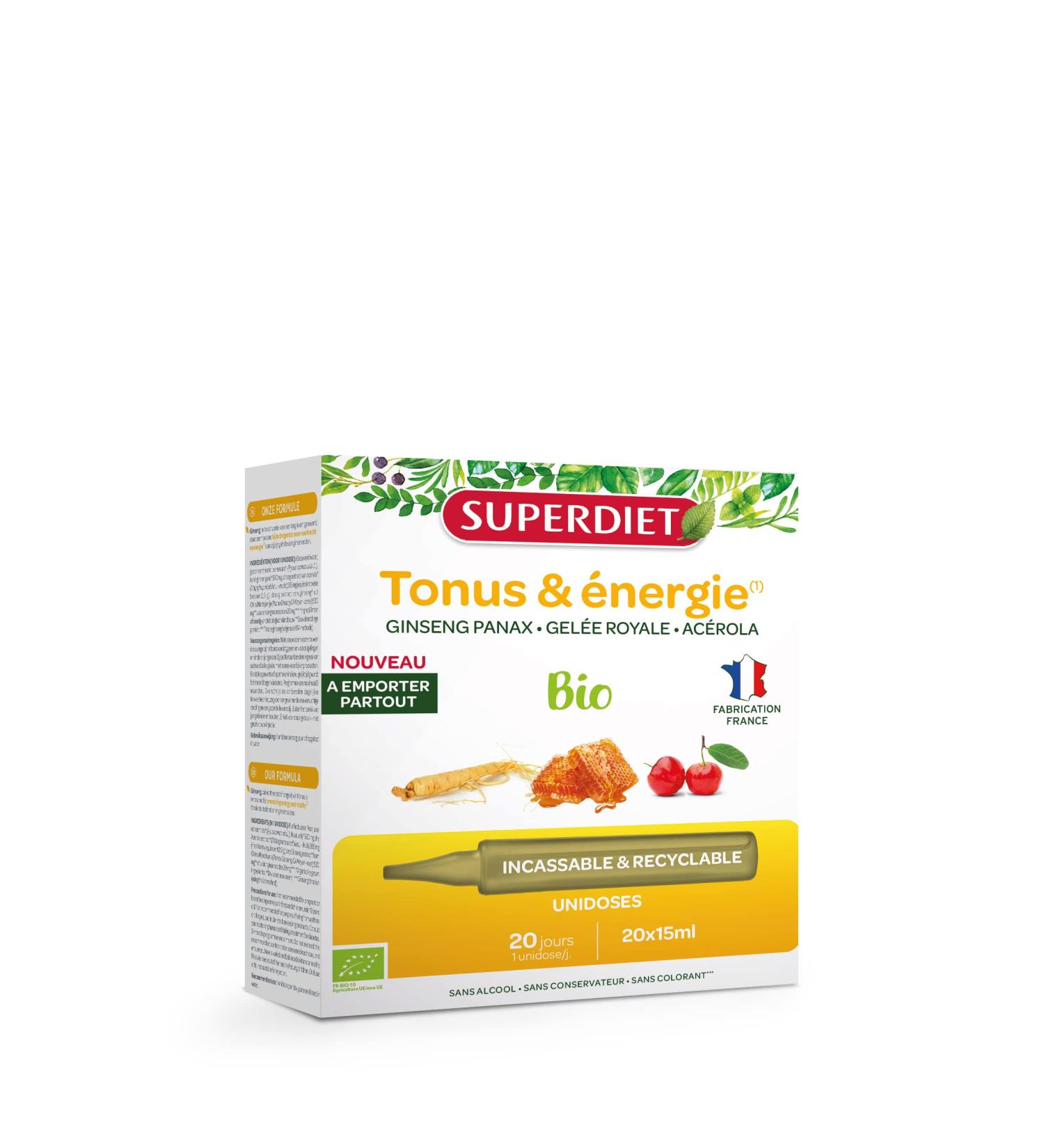 SUPERDIET - GINSENG ROYAL JELLE ACEROLA- Tonic Booster Immune Defenses Vitality-Nomadic Format - 20 Single Doses of 15 ml - Buy Online on GoSupps.com