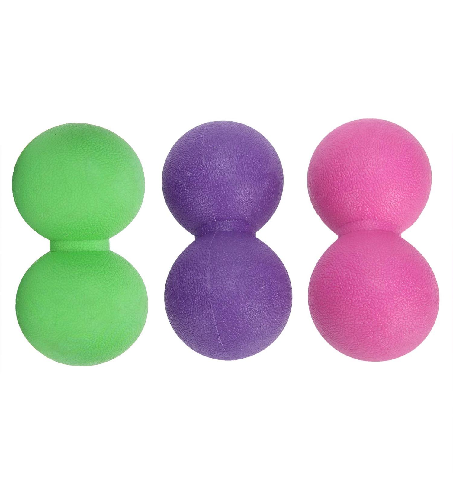 Verdant Touch Peanut Massage Ball - Silicone Yoga Training for Muscle Relaxation | Fitness Equipment in Purple Rose Red & Green - International Shipping Available - Buy Online on GoSupps.com