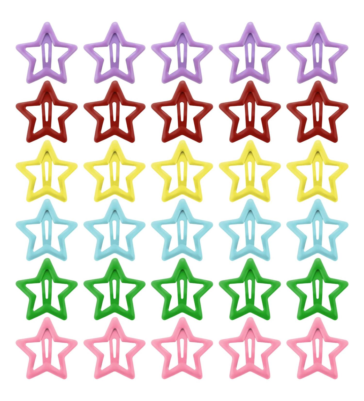 30 Pcs Star Hair Clips: Colorful No Slip Barrettes for Women, Teens, Girls - Buy Online on GoSupps.com