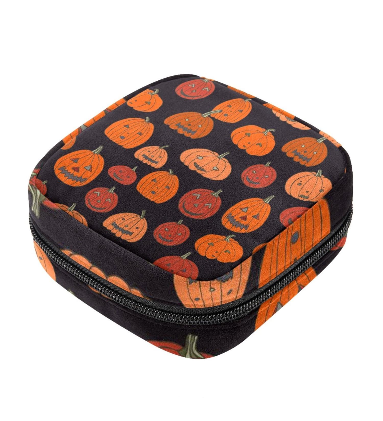 Guantierendiy Halloween Pumpkin Sanitary Napkin Storage Bag Large Capacity Menstrual Cup Pouch Girls Travel Portable Small Makeup Sanitary Pads Organizer Color 4 - Buy Online on GoSupps.com