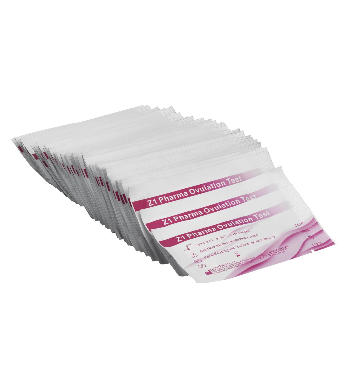 Buy 50x Z1 Pharma Ovulation Test - High Sensitivity 10mIU/ml - Fast International Shipping - Buy Online on GoSupps.com