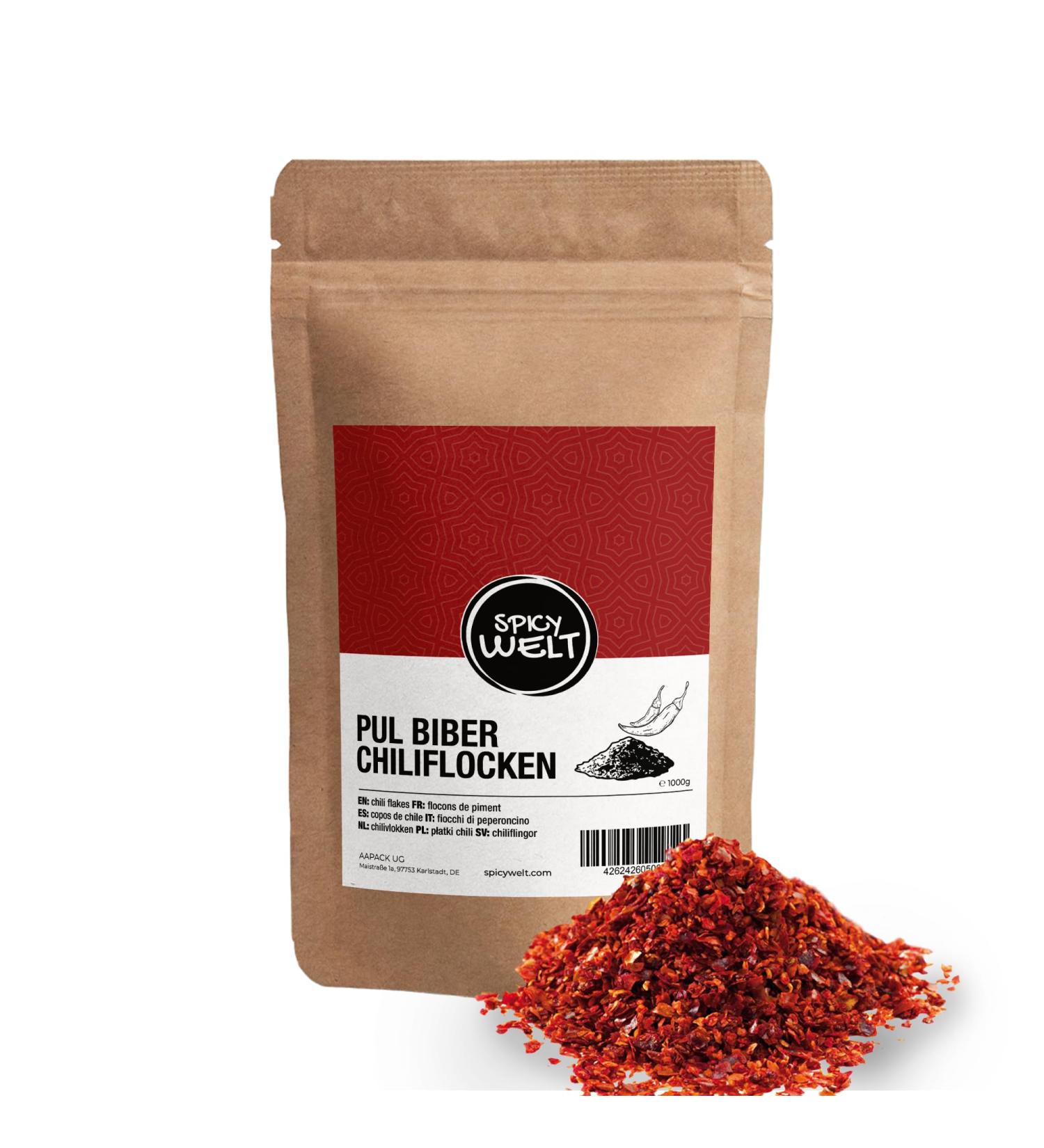  Spicy Welt Spicy Welt Chili Pul Biber Flakes (1kg) Chili flakes for grilled meats roasted vegetables homemade fries sauces - Buy Online on GoSupps.com