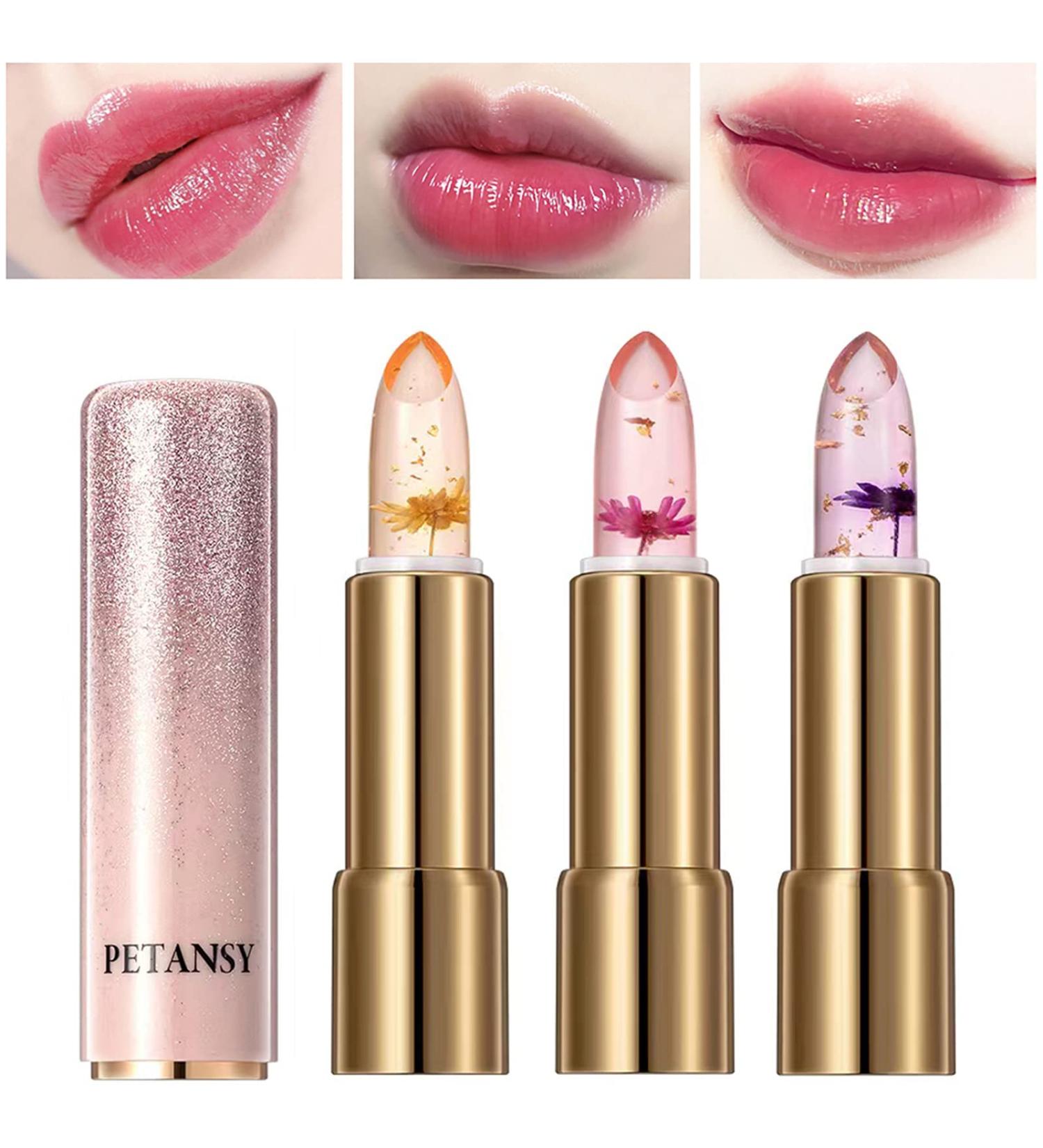 Sitovely Crystal Jelly Flower Lipstick Set - Color Changing Moisturizing Lip Balm Trio in Starry Sky Gift Box - Buy Online on GoSupps.com