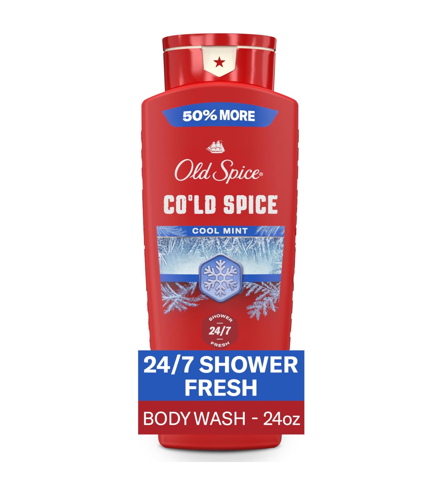 Old Spice Red Collection Body Wash for Men Cold Spice Scent Refreshing Clean Moisturizing Formula Long-Lasting Fragrance 24oz (709ml)
