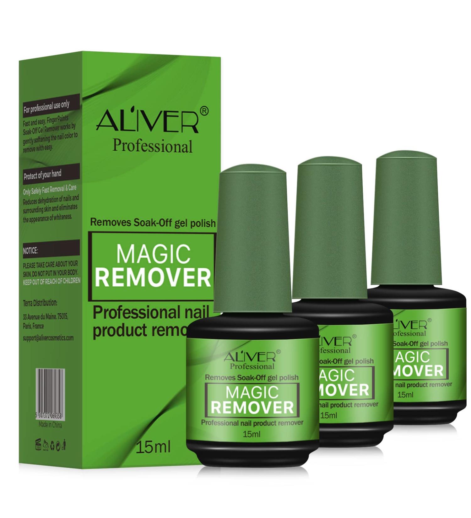 Gel Nail Polish Remover (3pcs) | Professional Non-Irritating Formula | Quick & Easy 2-3 Minute Removal | 15ml (0.5 Fl Oz) | Pack of 3 - Buy Online on GoSupps.com