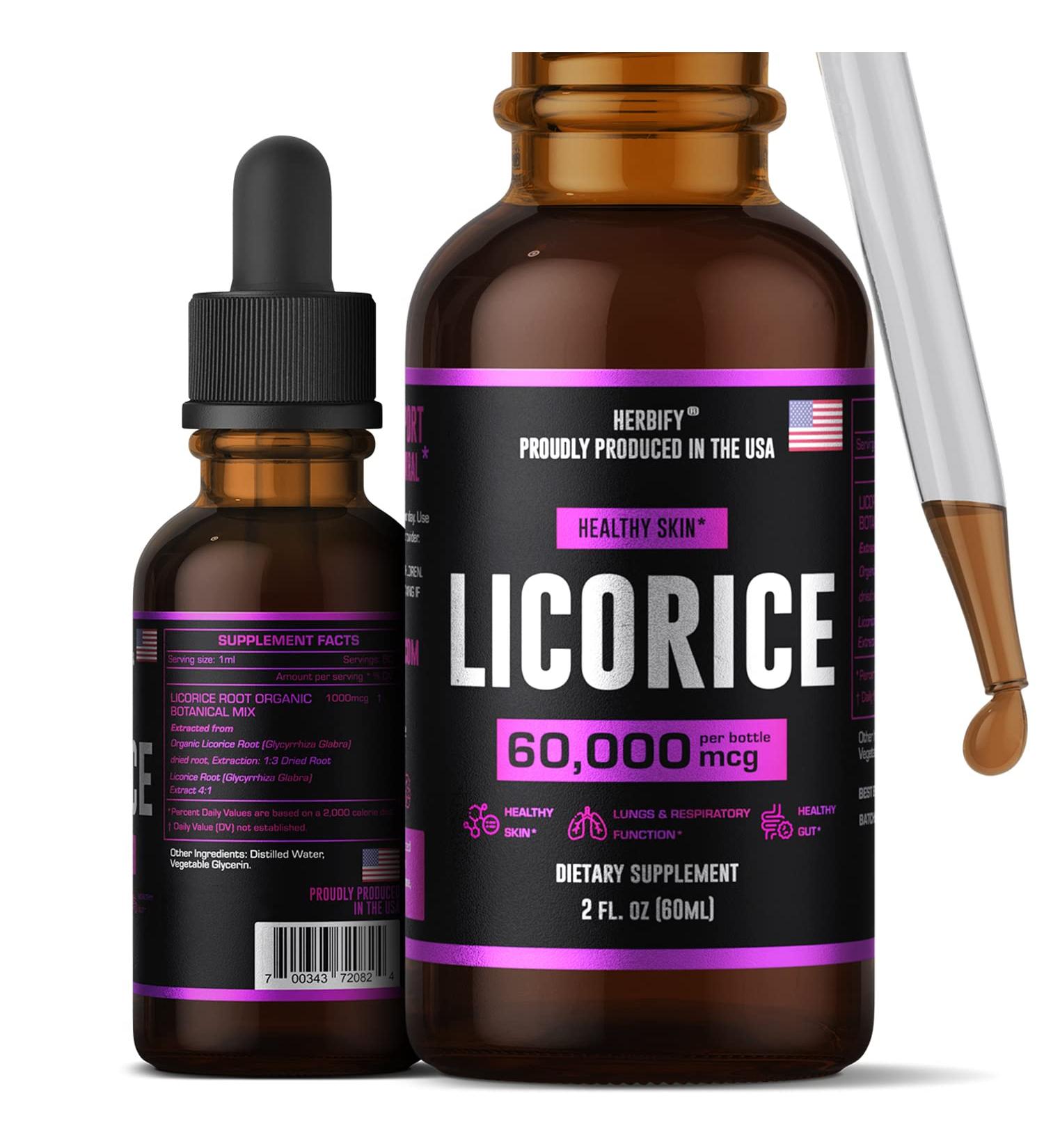 Licorice Root Extract 2oz - Stomach Relief, Lung & Immune Support - Made in USA | Skin Health Supplement - Buy Online on GoSupps.com