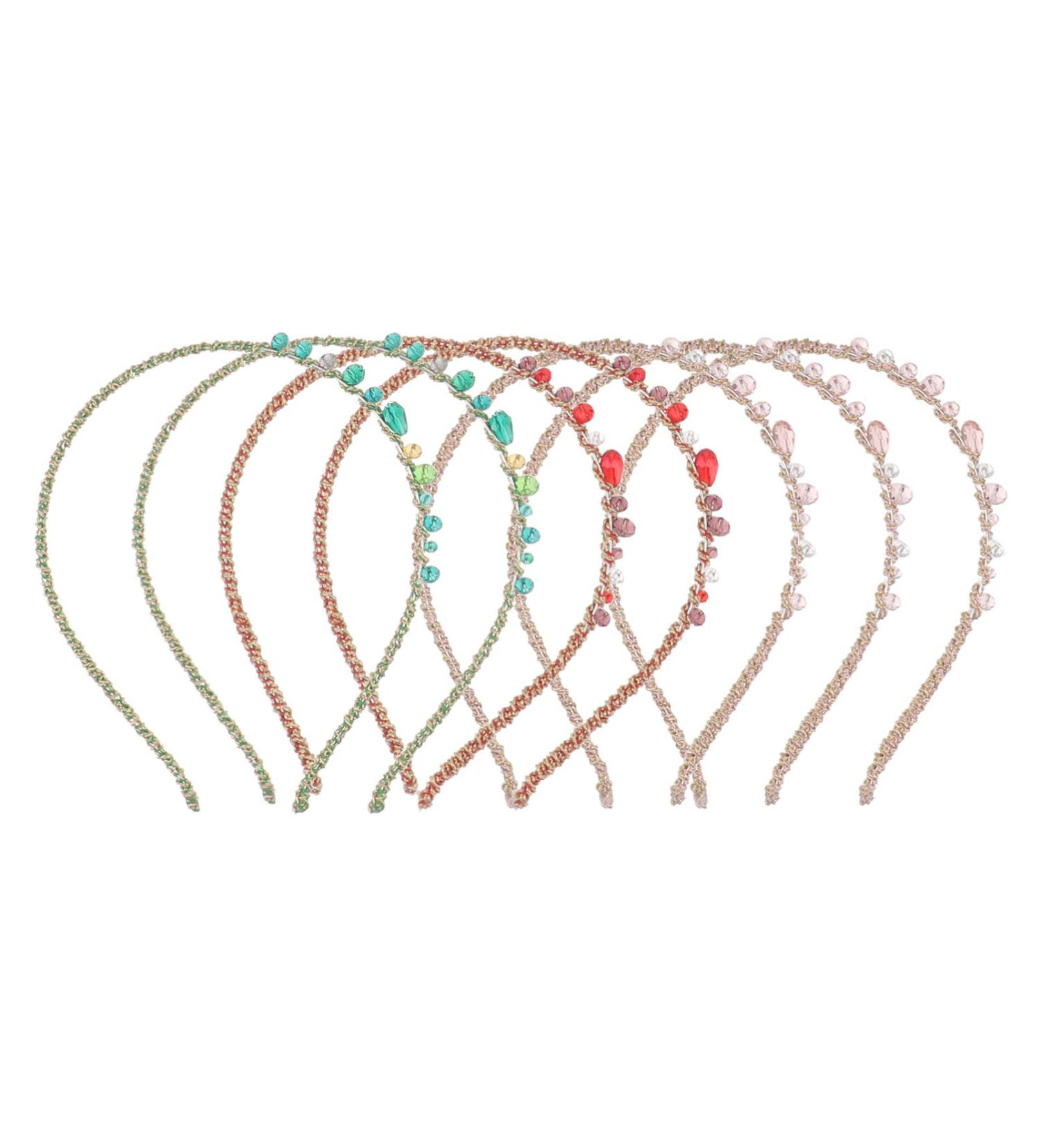 Frcolor Beaded Rhinestone Headband Set for Women and Girls - 7Pcs - Buy Online on GoSupps.com
