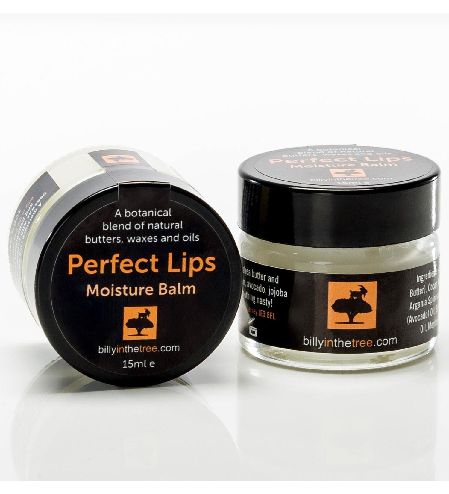 Perfect Lips Moisturizing Balm by Billy in the Tree. 100% natural botanical blend of moisture-rich butters, waxes and oils, 15 ml