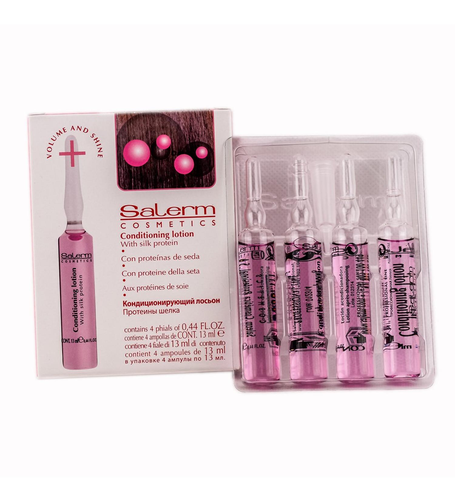 Salerm Cosmetics Conditioner Lotion For Volume & Shine Treatment - 4 Vial x 0.44 oz