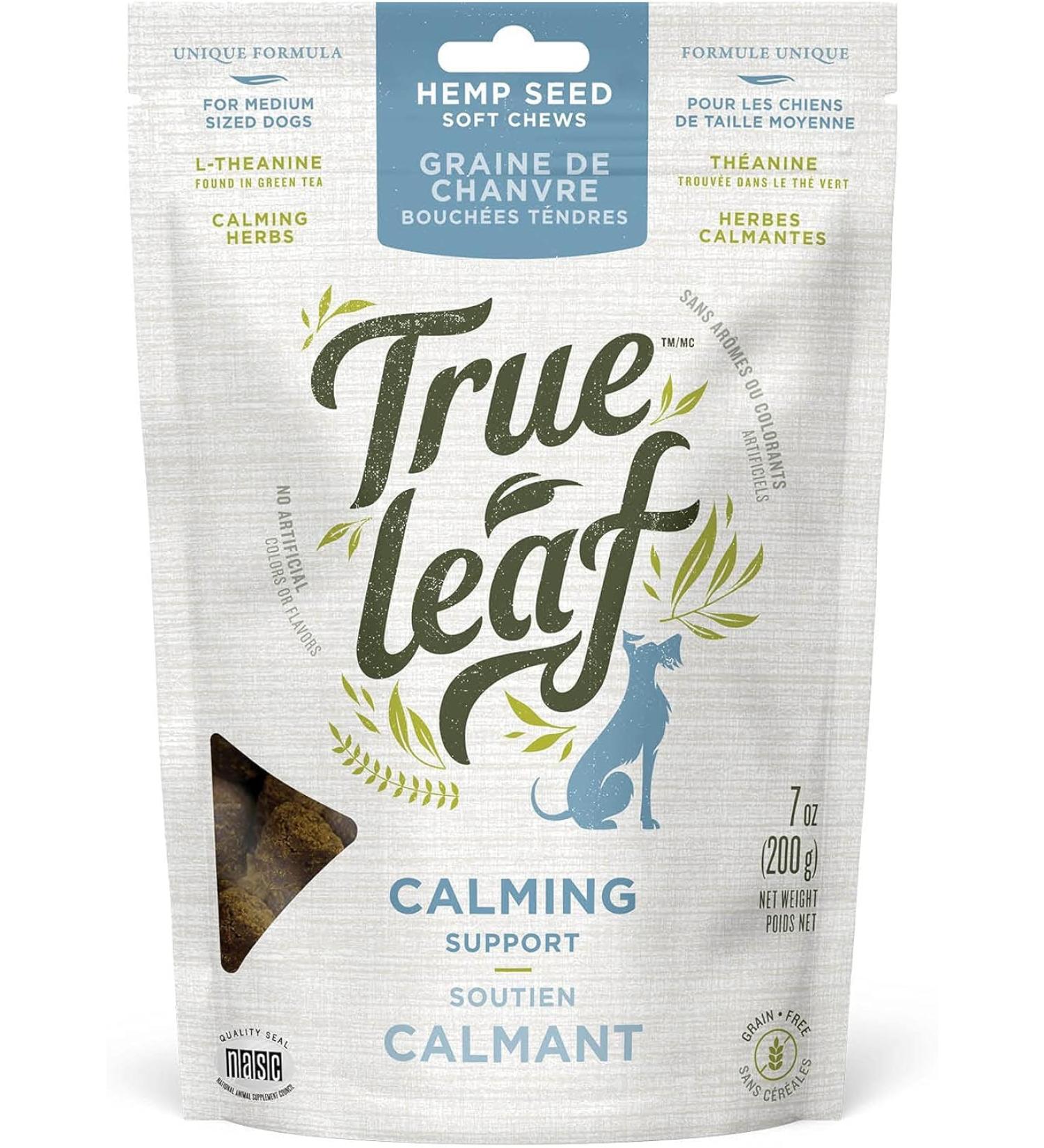 Trueleaf Petcare - Calming Support for Dogs (200g) - Natural Anxiety Relief Supplement Omega-3 Hemp Seed Oil L-Theanine Chamomile & Lemon Balm - Support Calm Behavior & Reduce Stress - 12 Pack - Buy Online on GoSupps.com