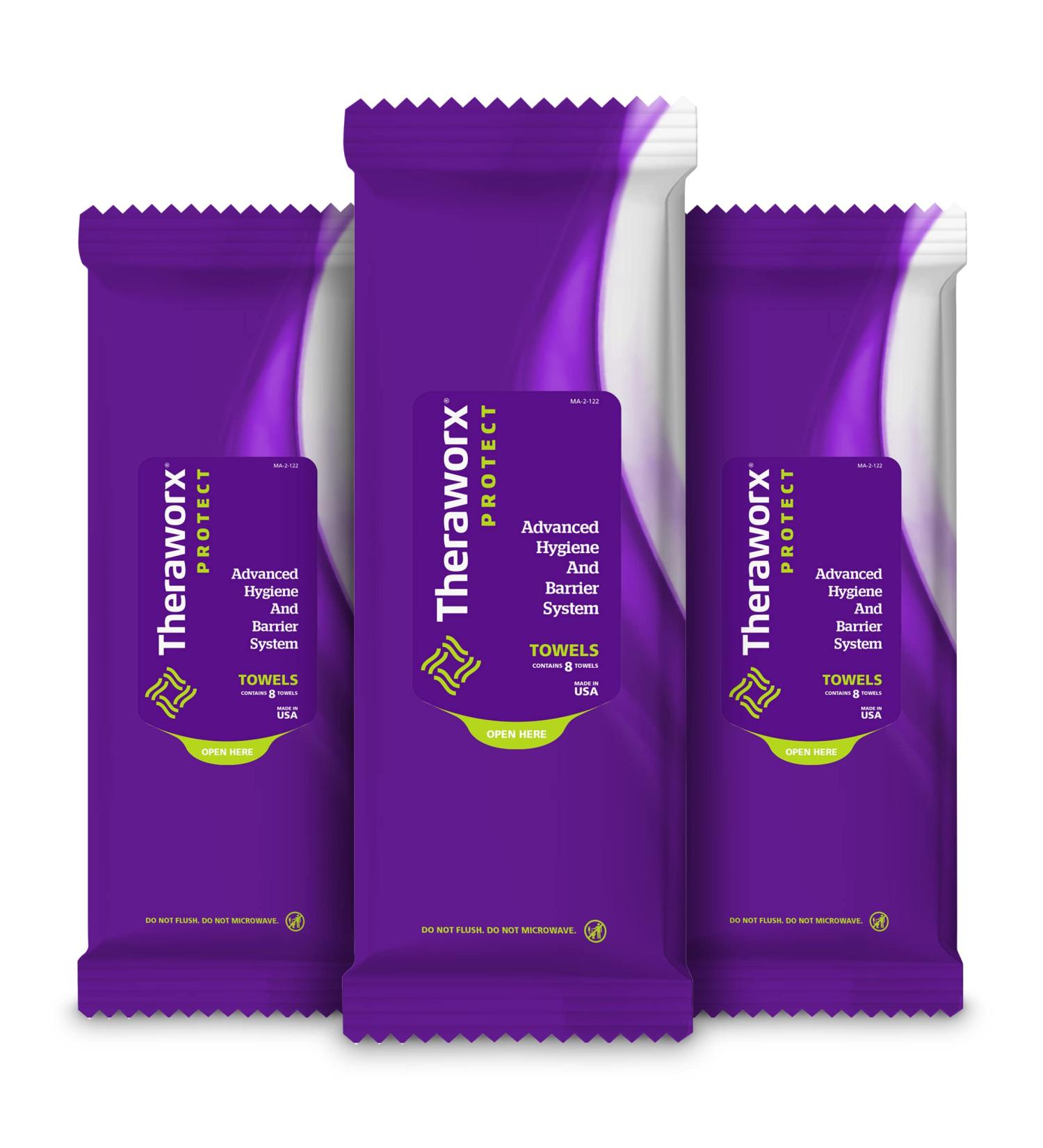 THERAWORX PROTECT Hygiene Towels - 8 Count (Pack of 3) | Advanced Barrier System - Buy Online on GoSupps.com